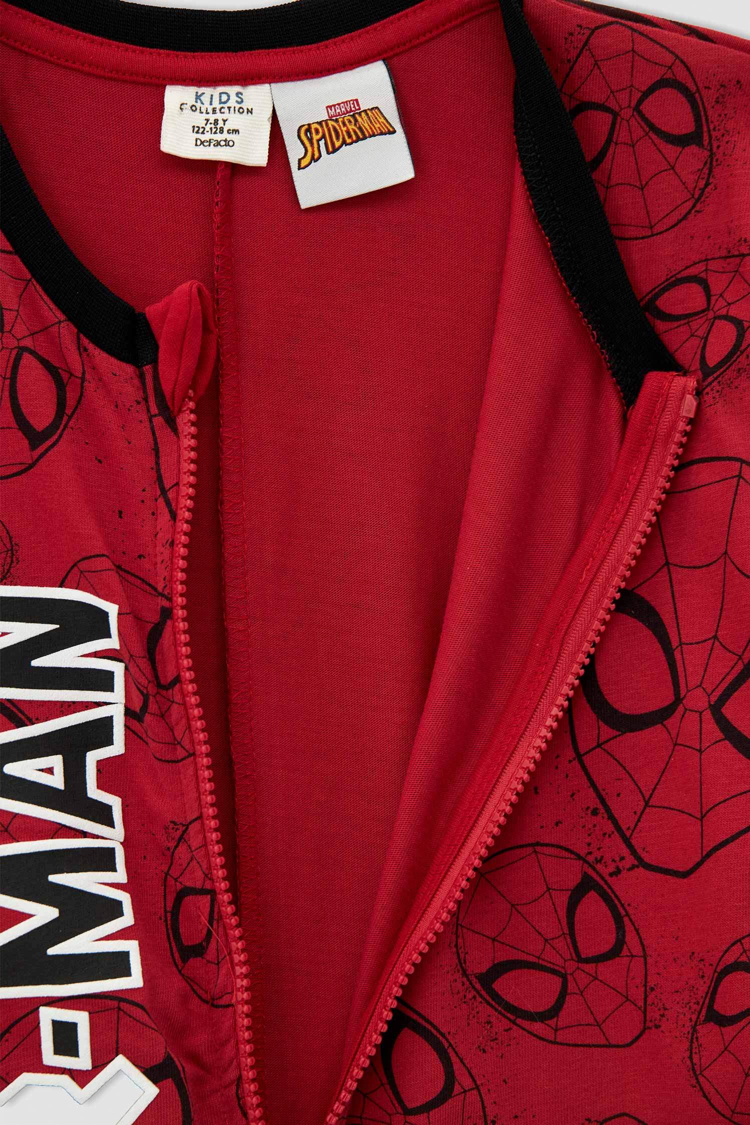 Erkek Çocuk Spider Man Lisanslı Uzun Kollu Fermuar Kapamalı Tulum Pijama