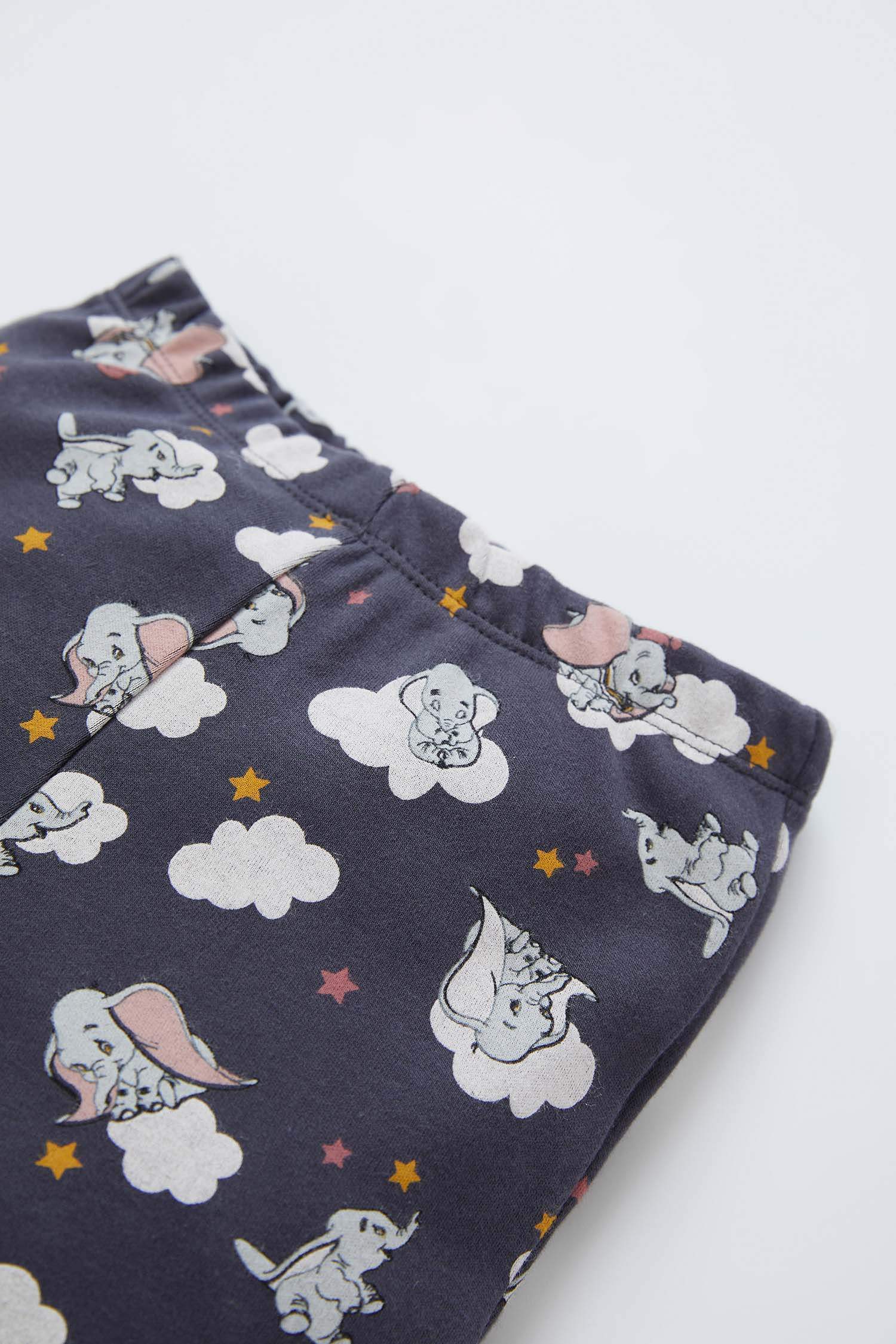 Kız Bebek Dumbo Lisanslı Pamuklu Uzun Kollu Pijama Takımı