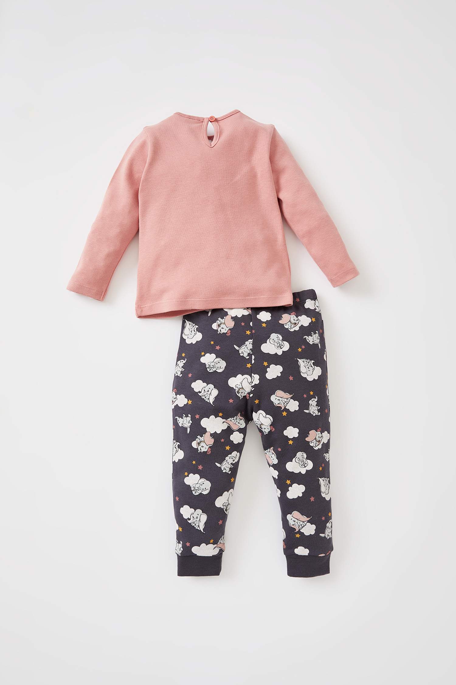 Kız Bebek Dumbo Lisanslı Pamuklu Uzun Kollu Pijama Takımı