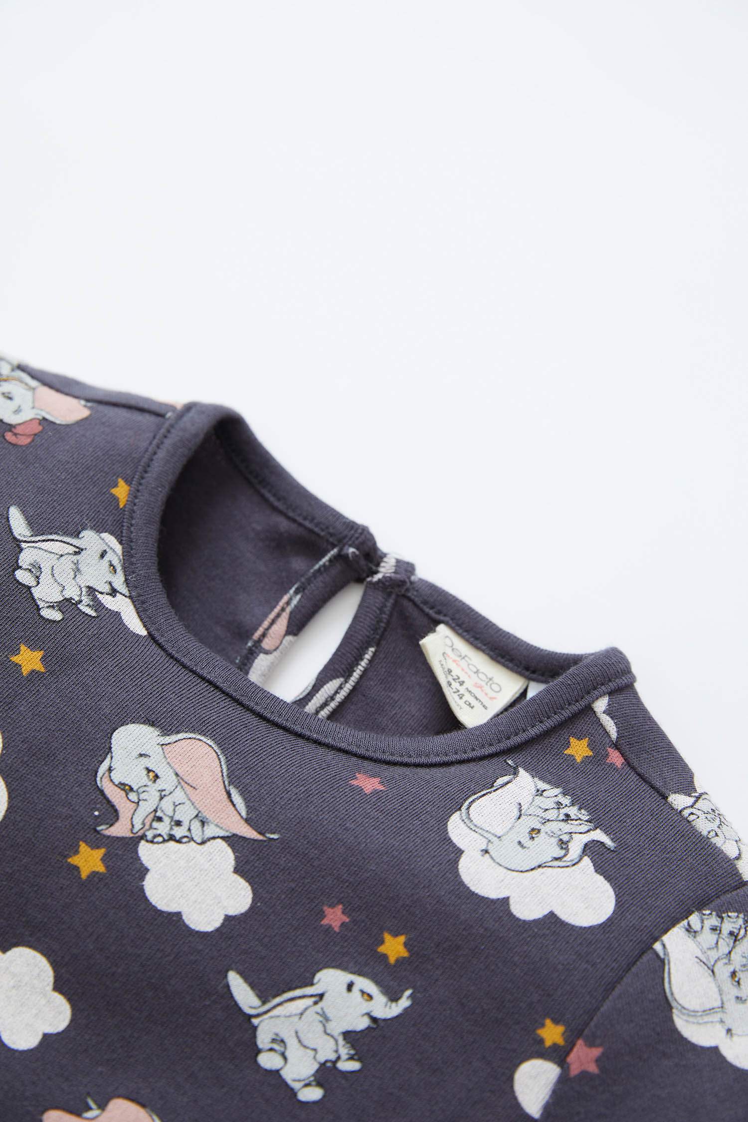 Kız Bebek Dumbo Lisanslı Uzun Kollu Pamuklu Pijama Takım
