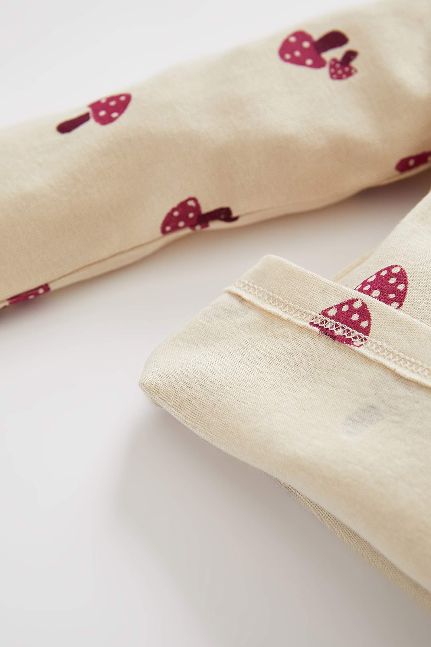 Kız Bebek Mantar Desenli Uzun Kollu Pamuklu Pijama Takım
