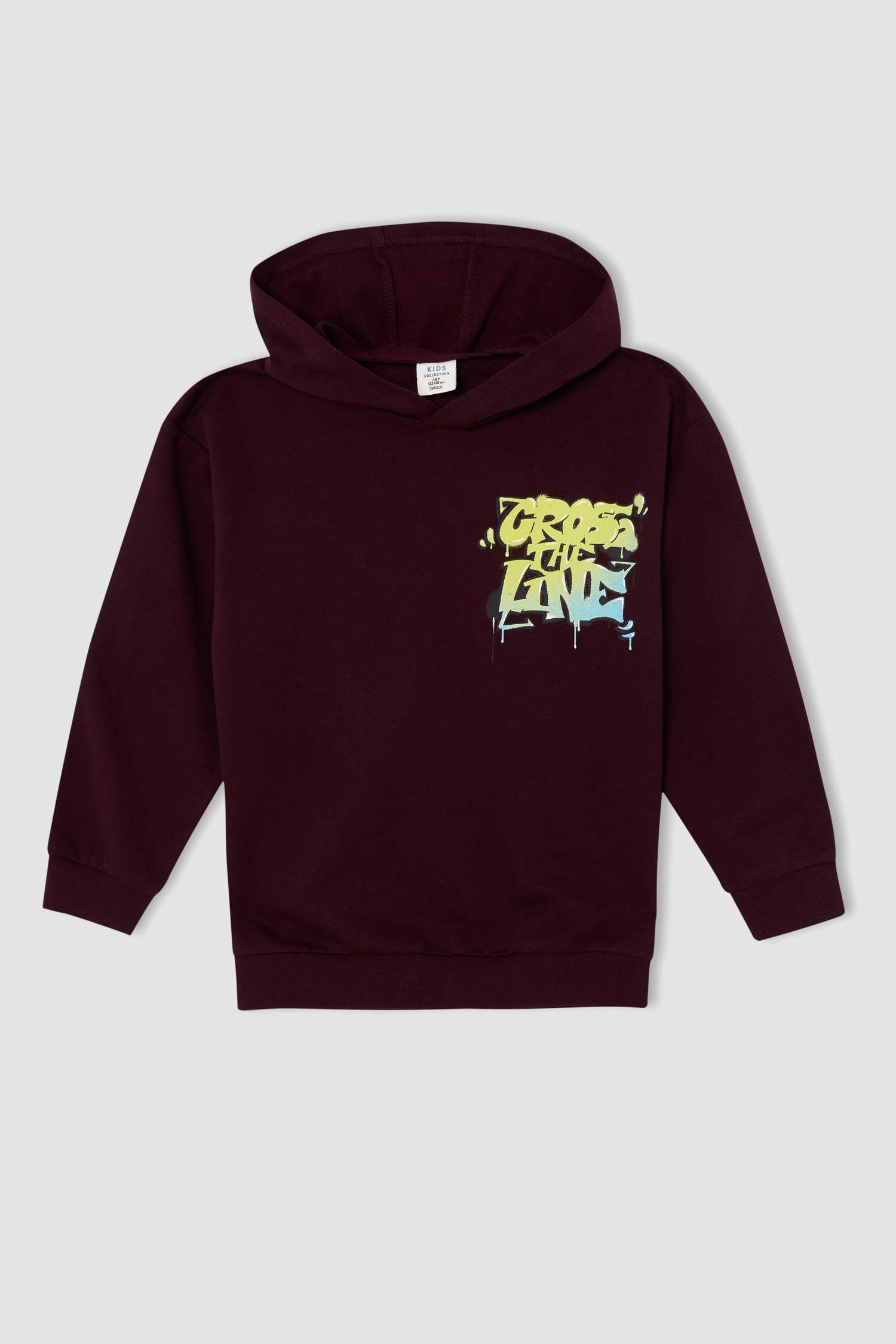 Erkek Çocuk Oversize Slogan Desenli Kapüşonlu Sweatshirt