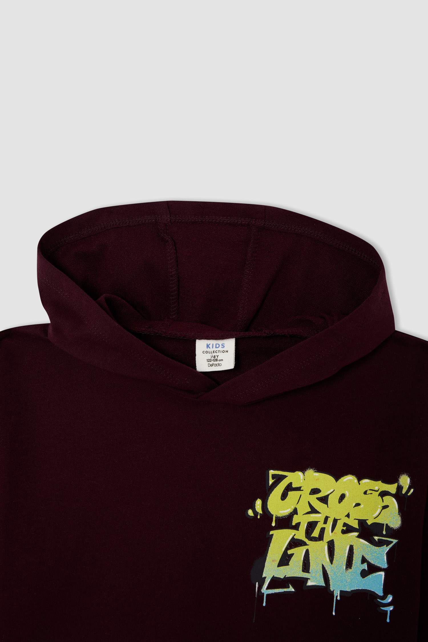Erkek Çocuk Oversize Slogan Desenli Kapüşonlu Sweatshirt