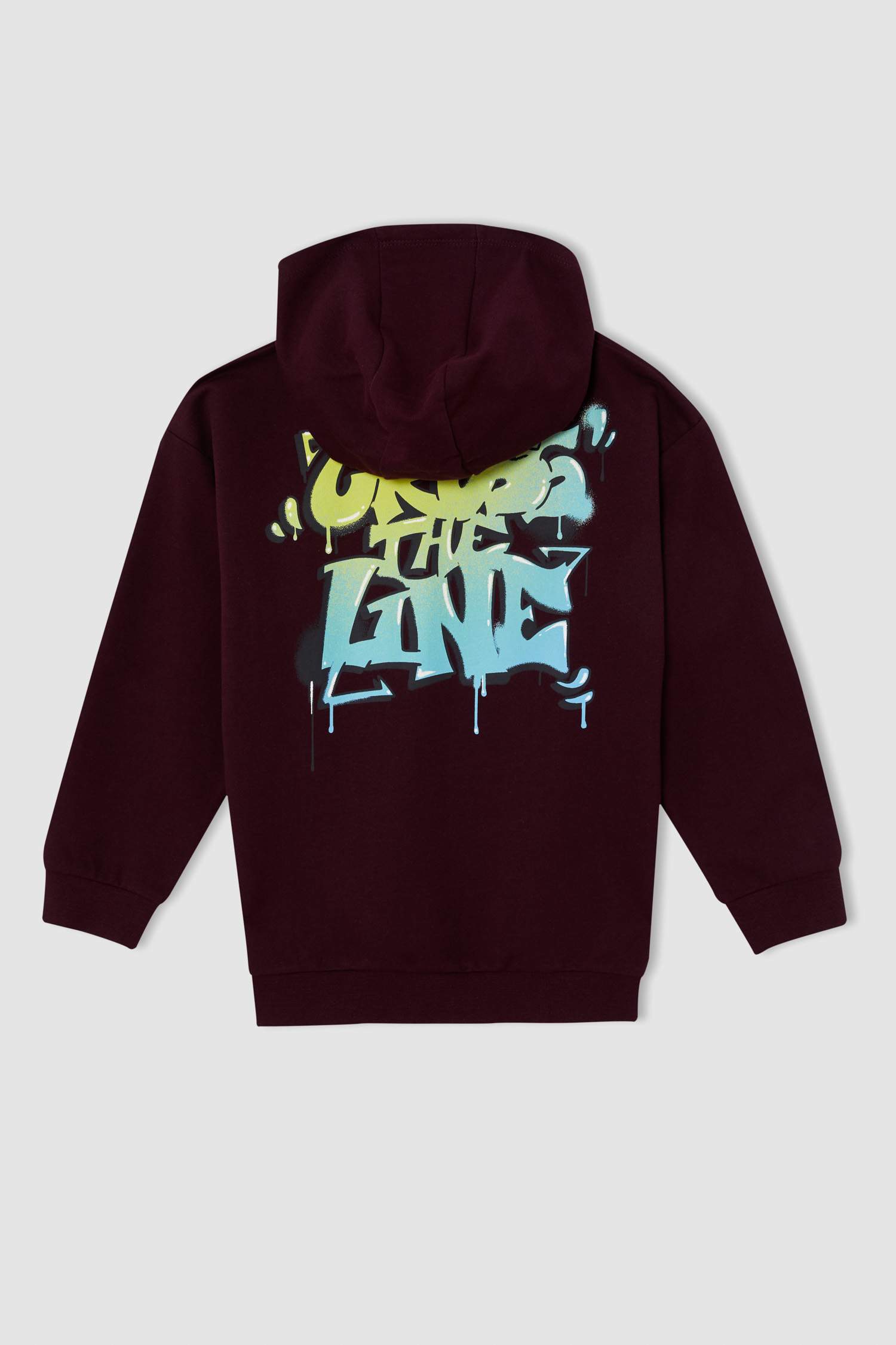 Erkek Çocuk Oversize Slogan Desenli Kapüşonlu Sweatshirt