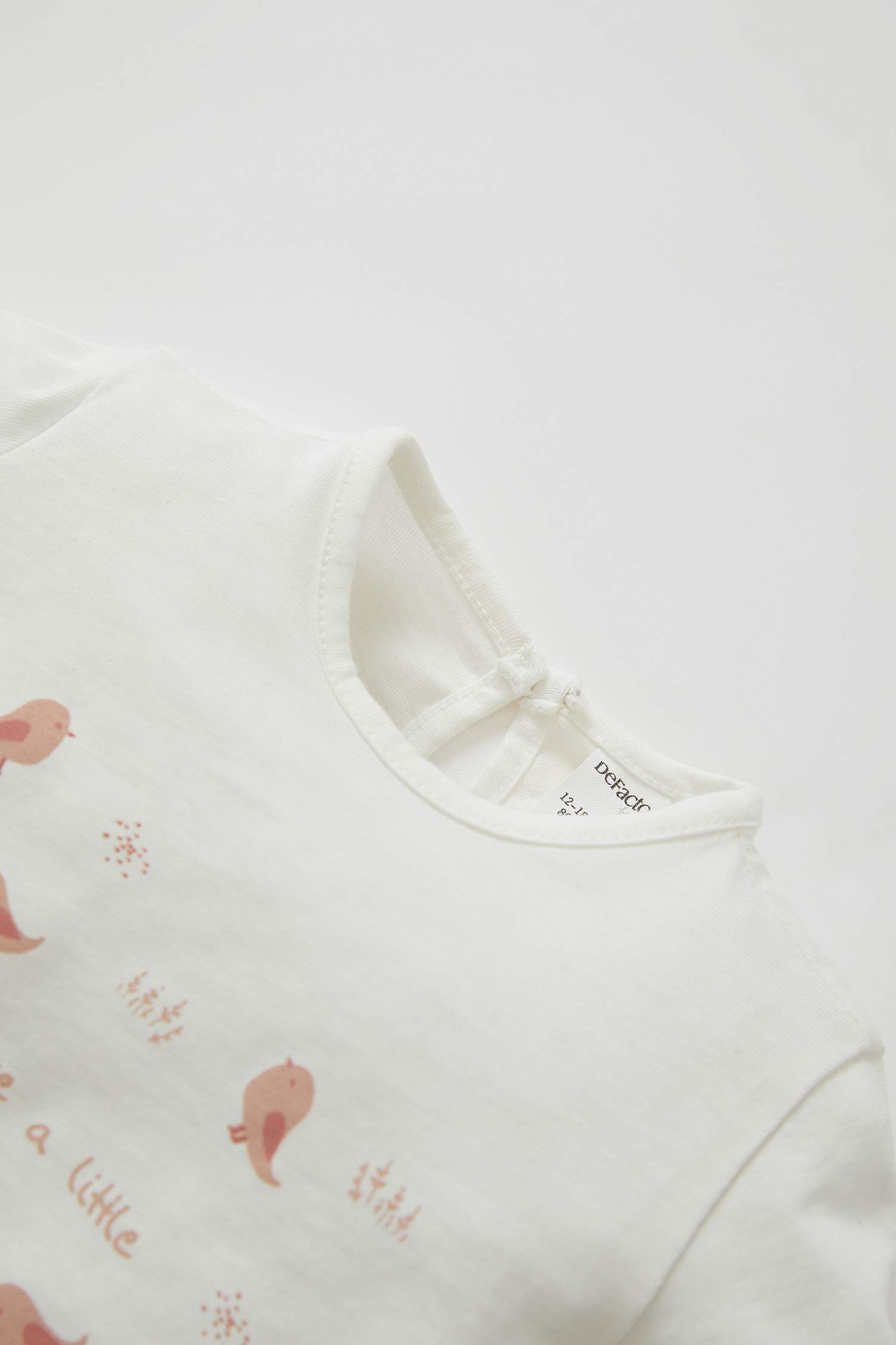 Kız Bebek Kuş Desenli Uzun Kollu Pamuklu Pijama Takım