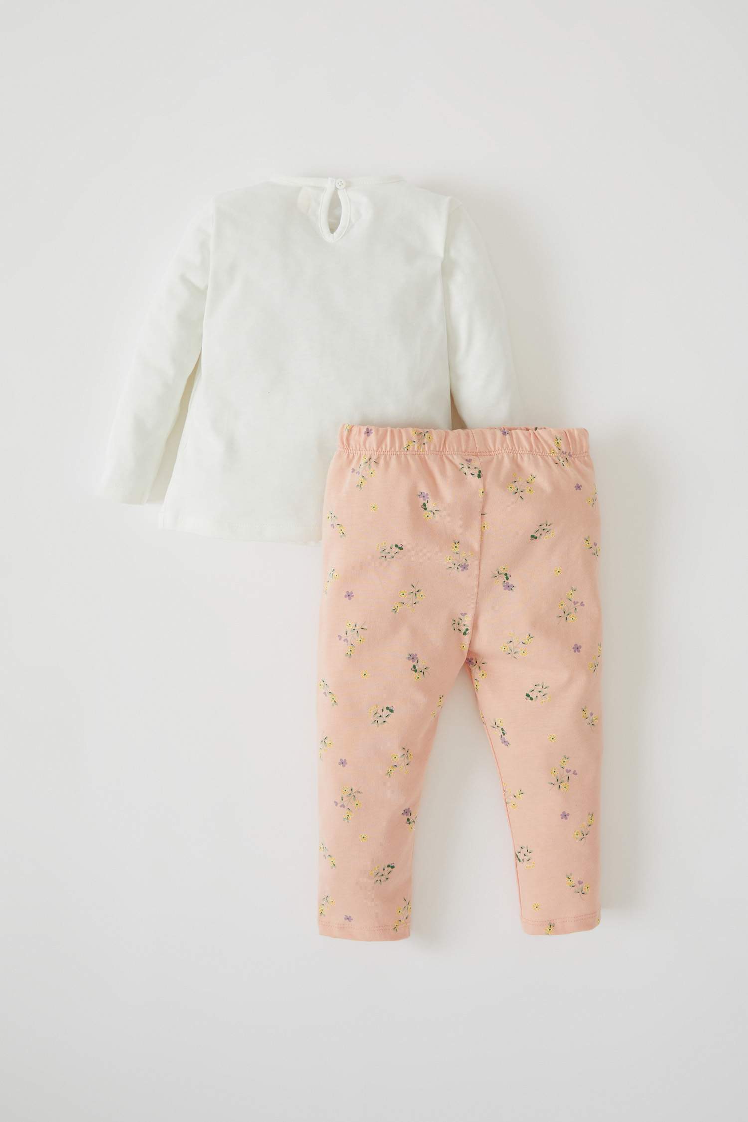 Kız Bebek Kuş Desenli Uzun Kollu Pamuklu Pijama Takım