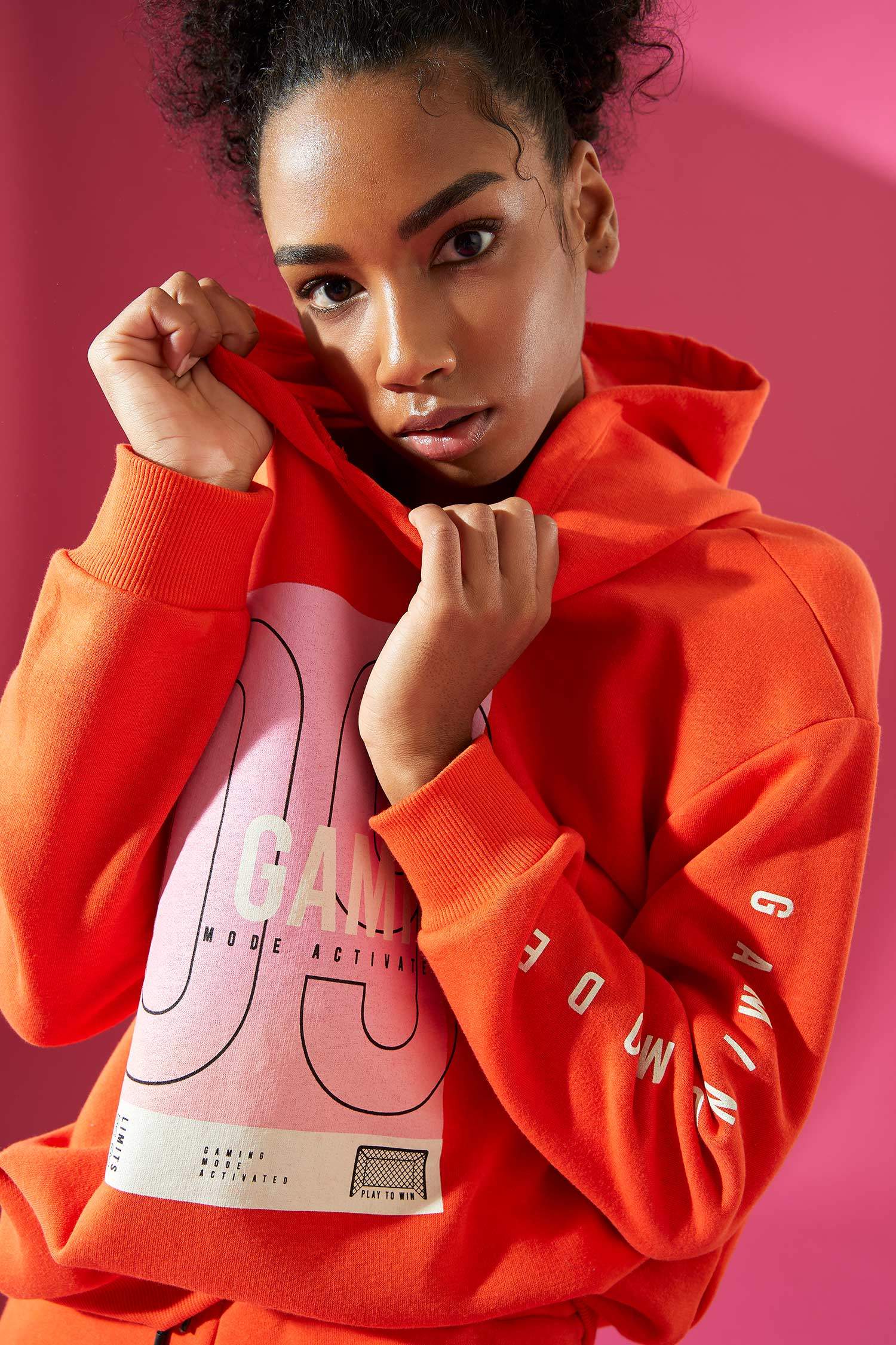 Defacto Fit Oversize Fit Kapüşonlu İçi Yumuşak Tüylü Sweatshirt