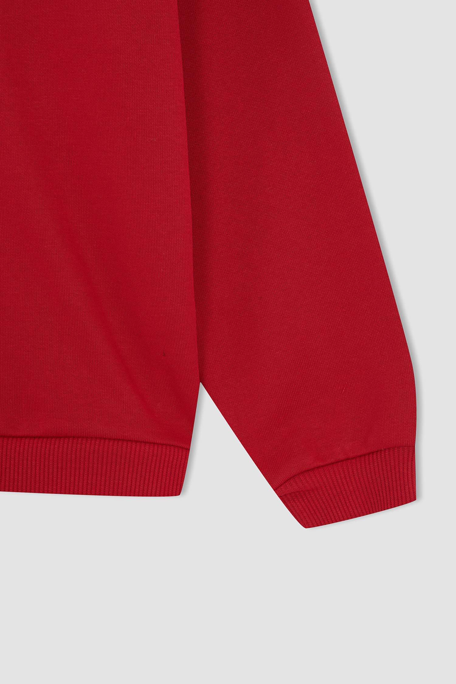 Kız Çocuk Regular Fit 29 Ekim Atatürk Baskılı Bisiklet Yaka Sweatshirt