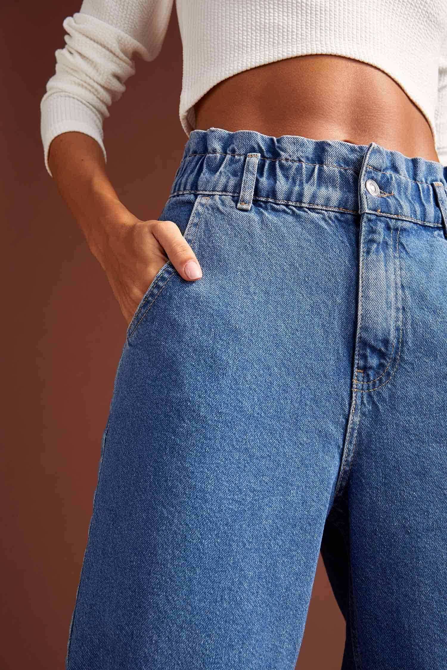 Paperbag Yüksek Bel Jean Pantolon