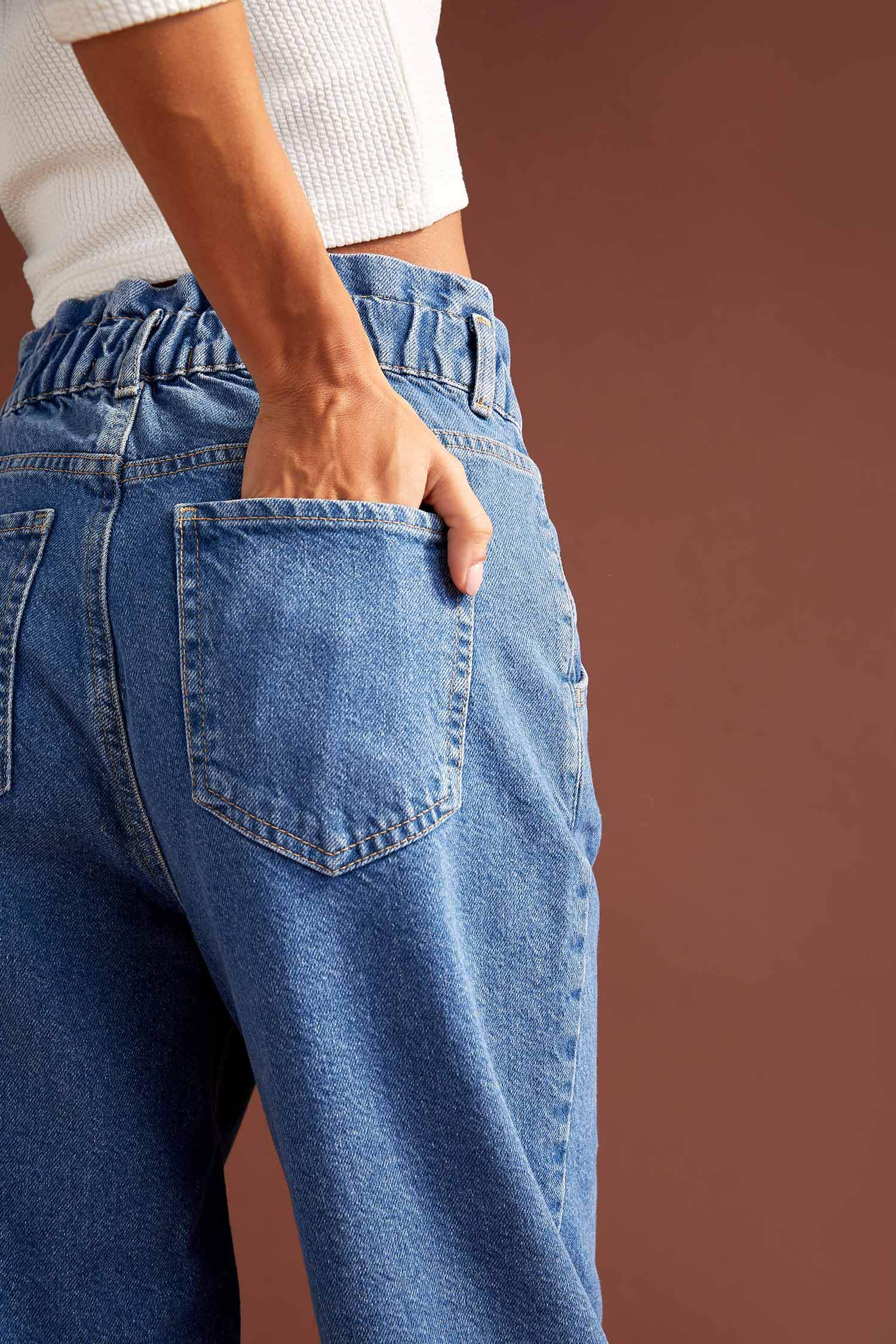 Paperbag Yüksek Bel Jean Pantolon