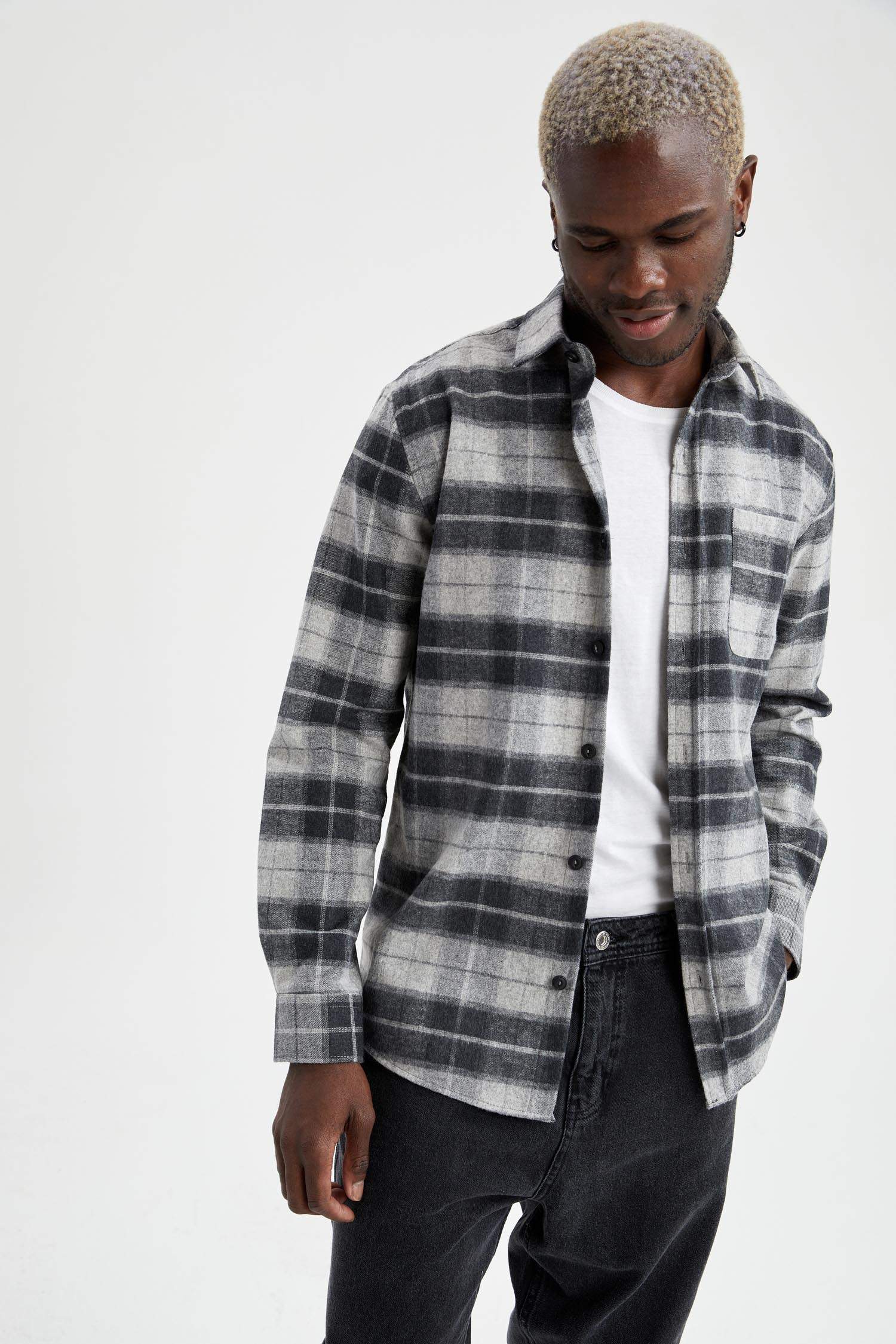 Modern Fit Ekose Desenli Uzun Kollu Oduncu Gömlek