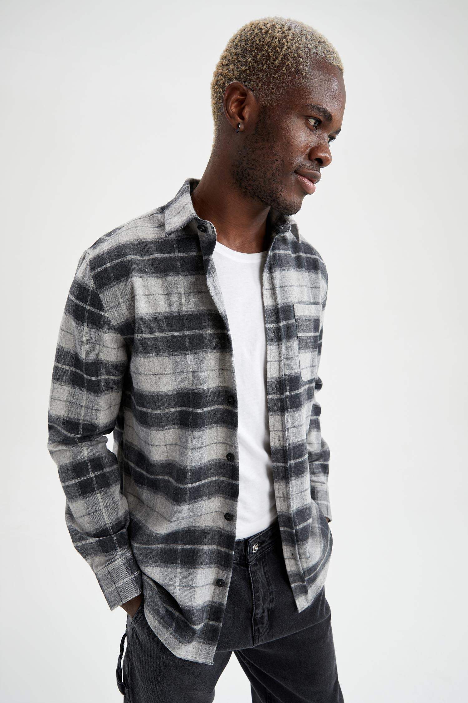 Modern Fit Ekose Desenli Uzun Kollu Oduncu Gömlek