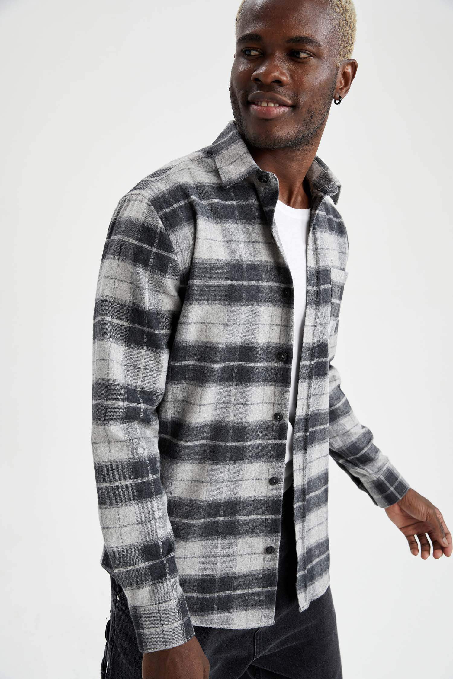Modern Fit Ekose Desenli Uzun Kollu Oduncu Gömlek