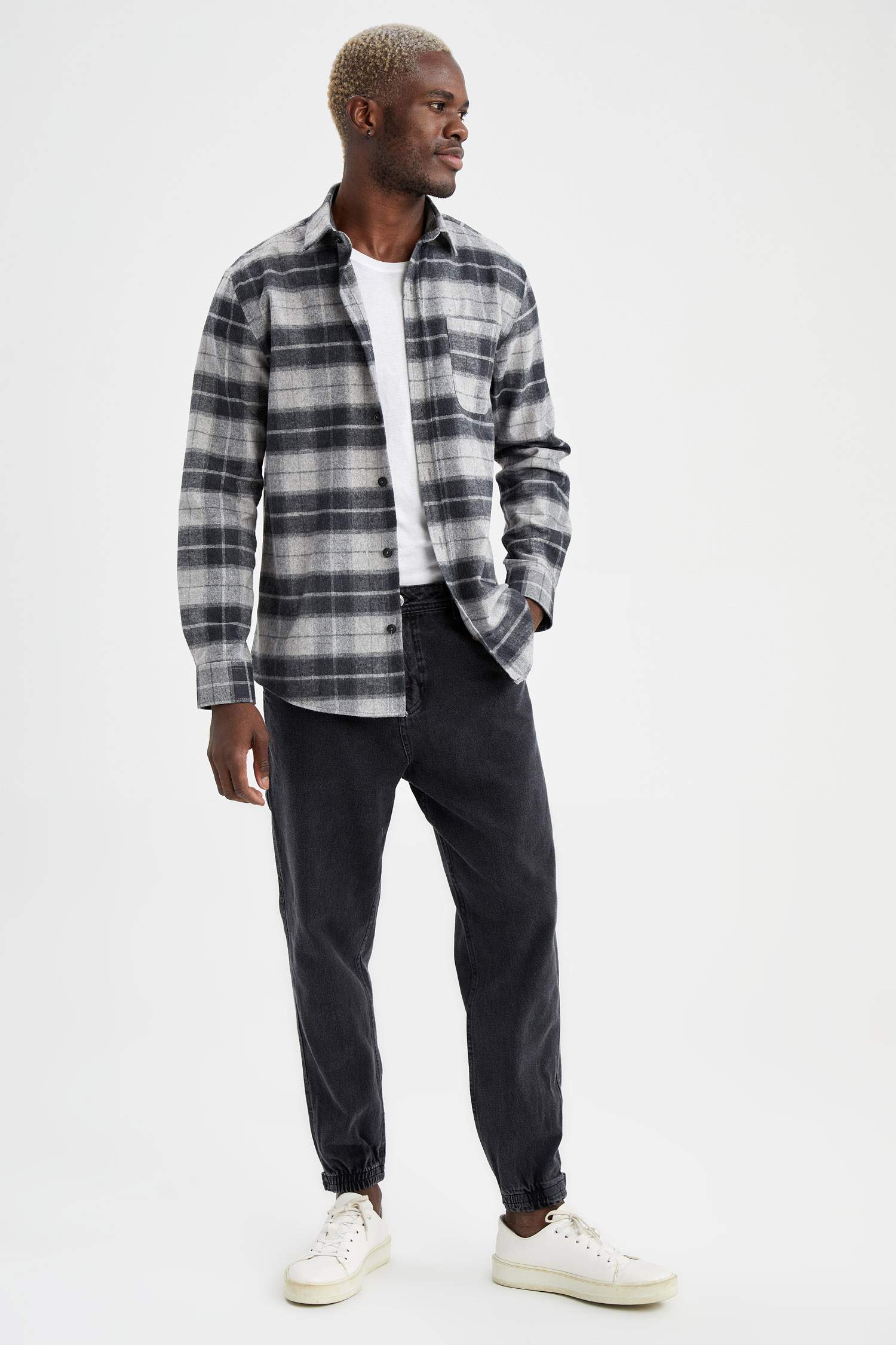Modern Fit Ekose Desenli Uzun Kollu Oduncu Gömlek