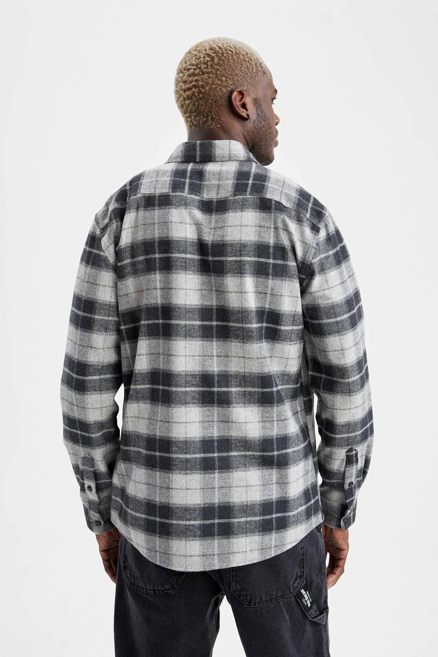 Modern Fit Ekose Desenli Uzun Kollu Oduncu Gömlek