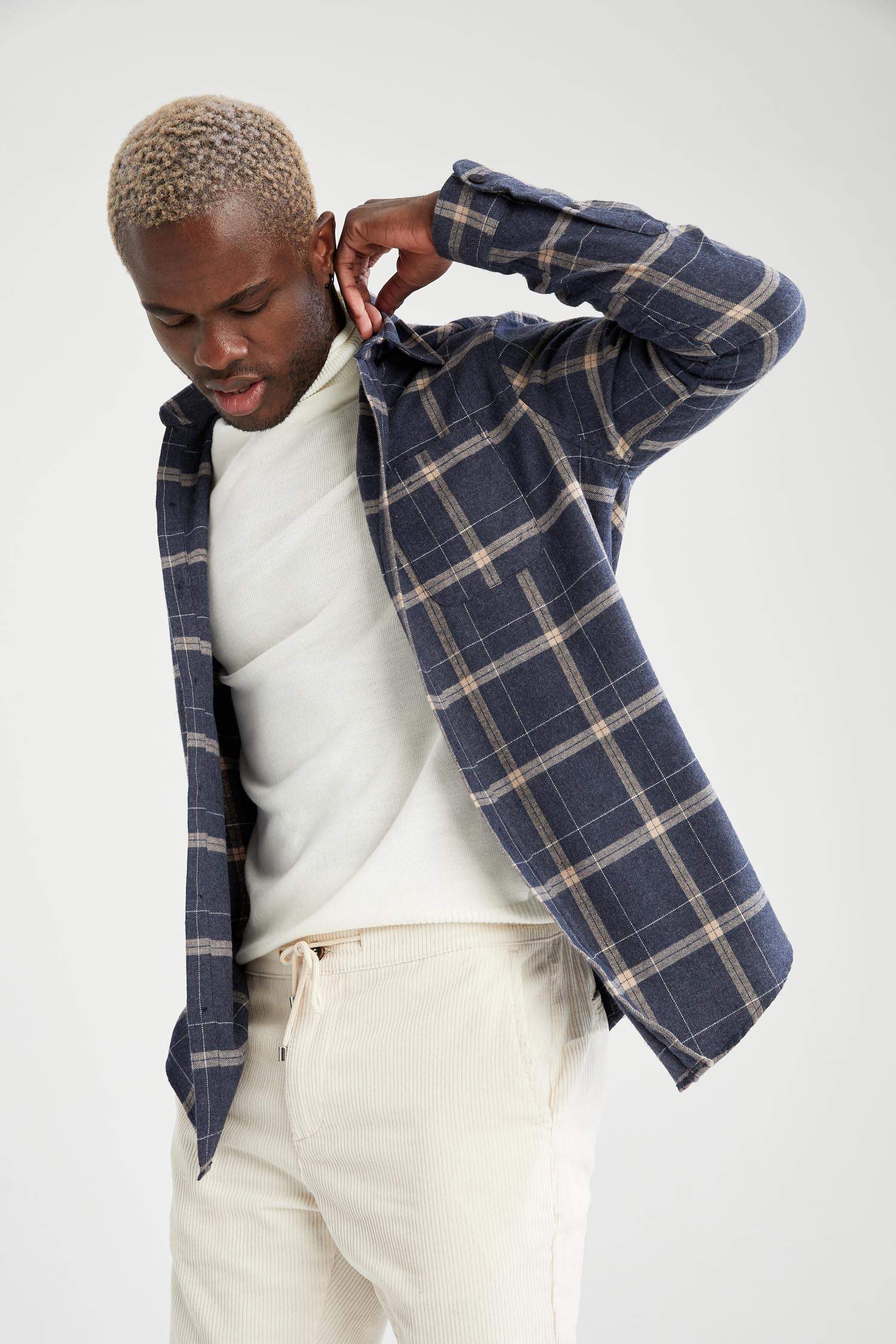 Modern Fit Ekose Desenli Uzun Kollu Oduncu Gömlek