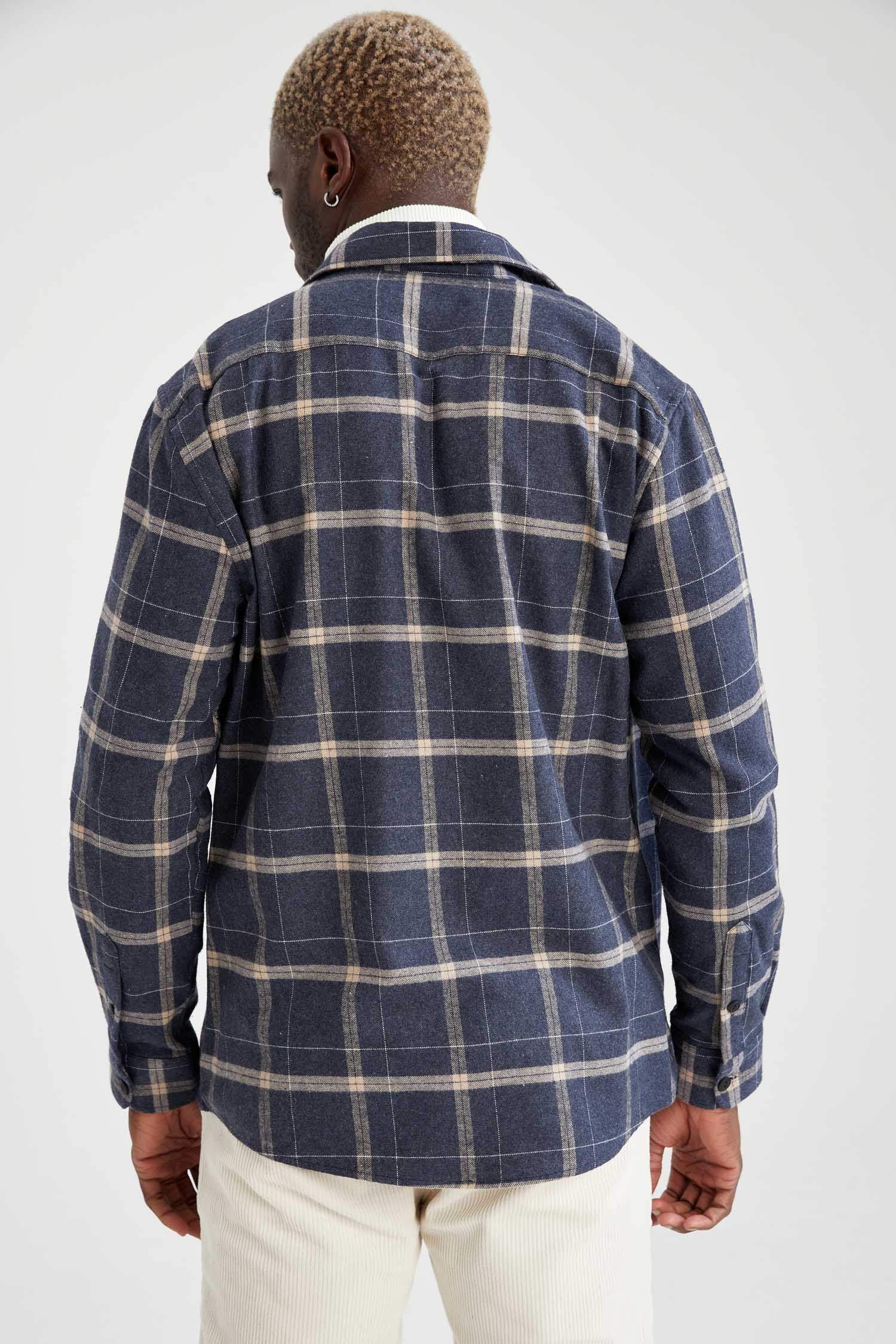 Modern Fit Ekose Desenli Uzun Kollu Oduncu Gömlek