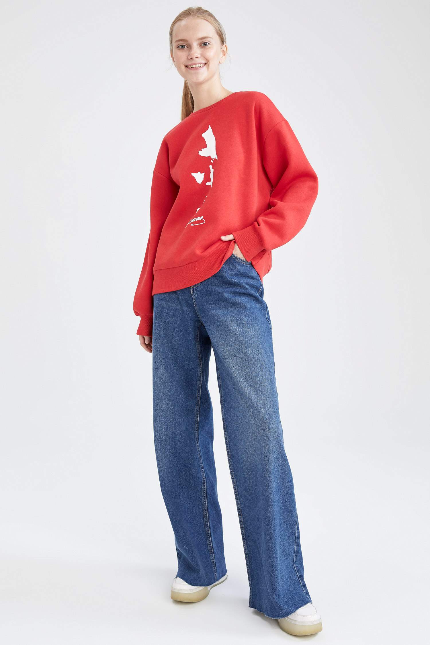 29 Ekim Atatürk Baskılı Oversize Fit Sweatshirt
