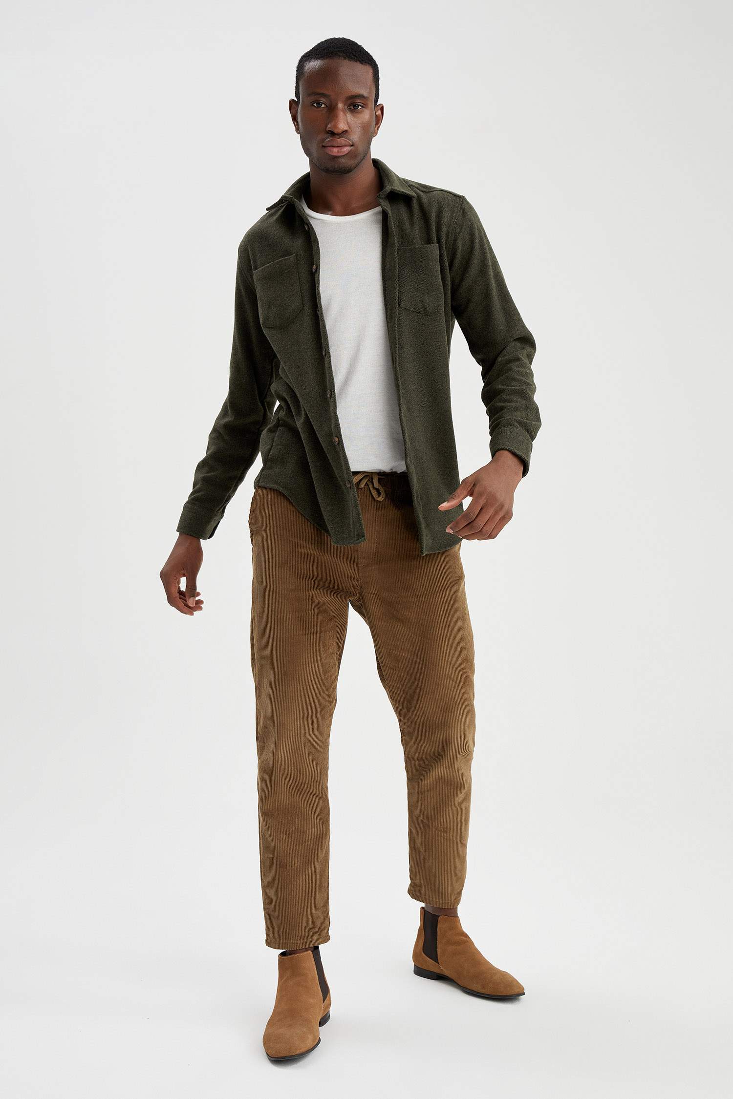 Relax Fit Kadife Chino Pantolon