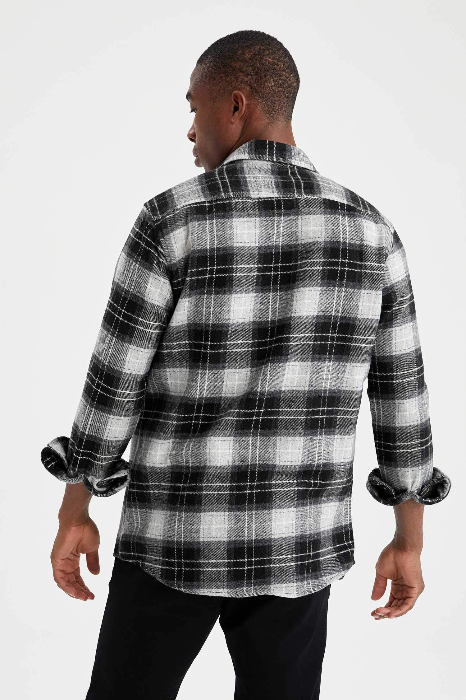 Regular Fit Ekose Desenli Uzun Kollu Oduncu Gömlek