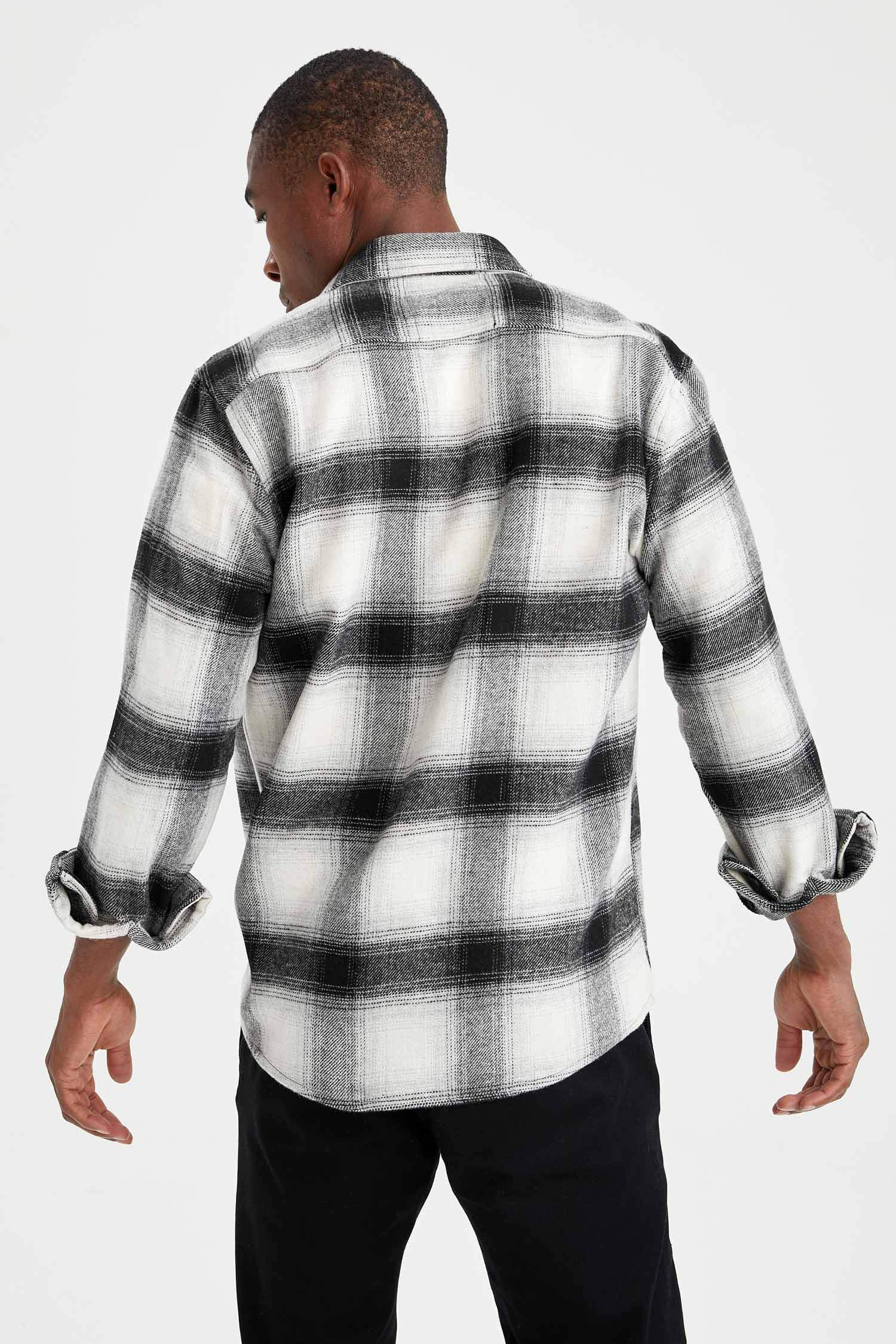 Regular Fit Ekose Desenli Uzun Kollu Oduncu Gömlek