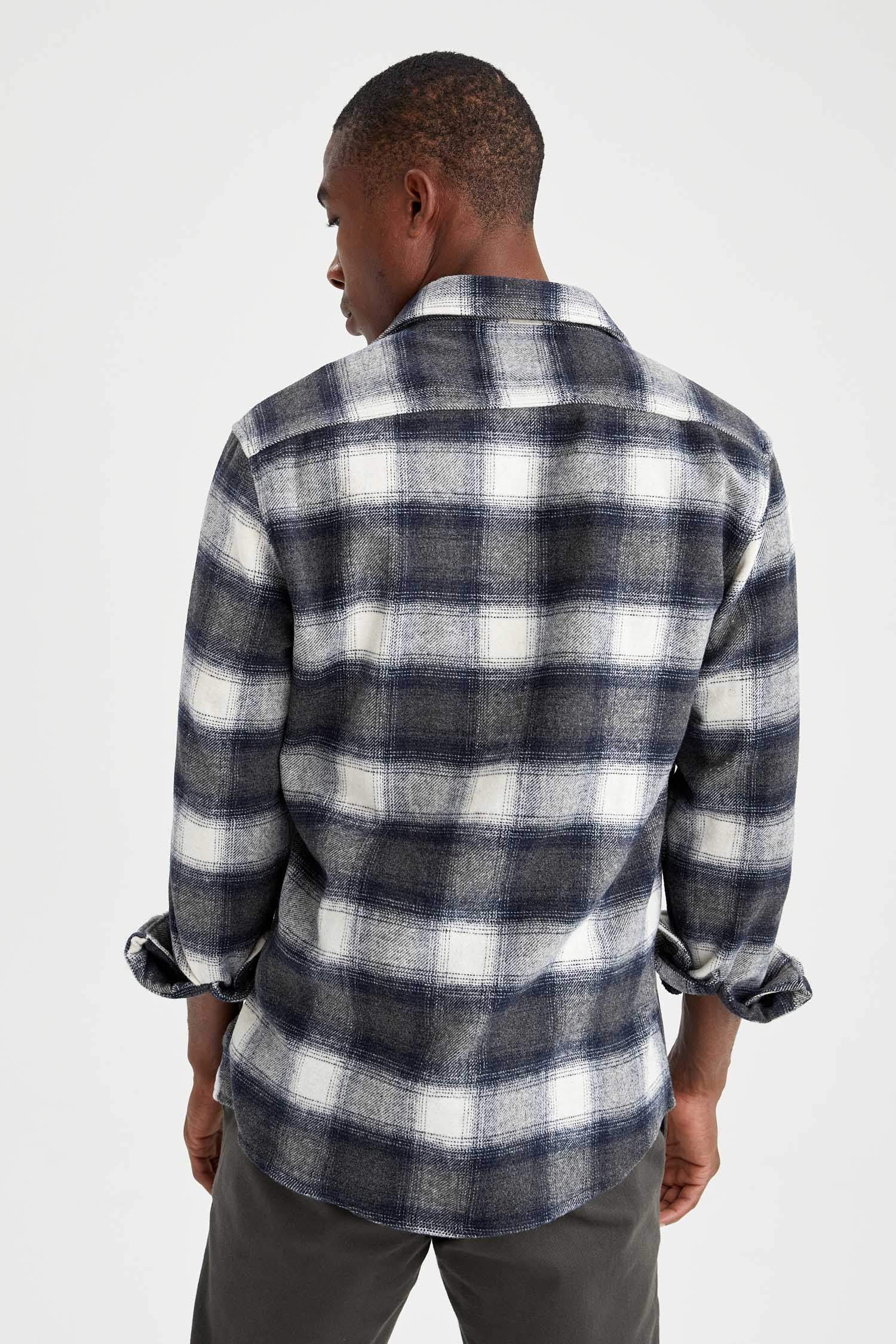 Regular Fit Ekose Desenli Uzun Kollu Oduncu Gömlek