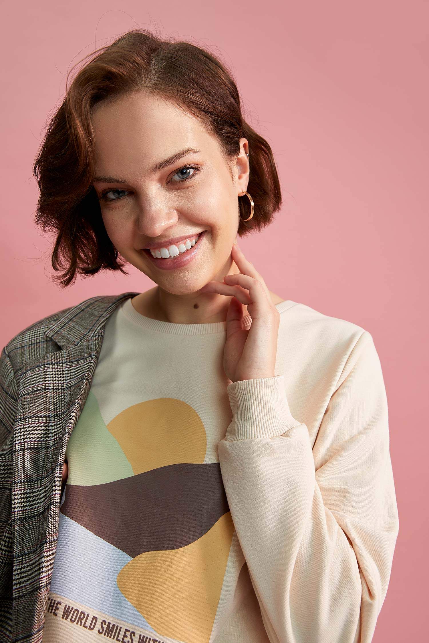Hamile Baskılı Regular Fit Sweatshirt
