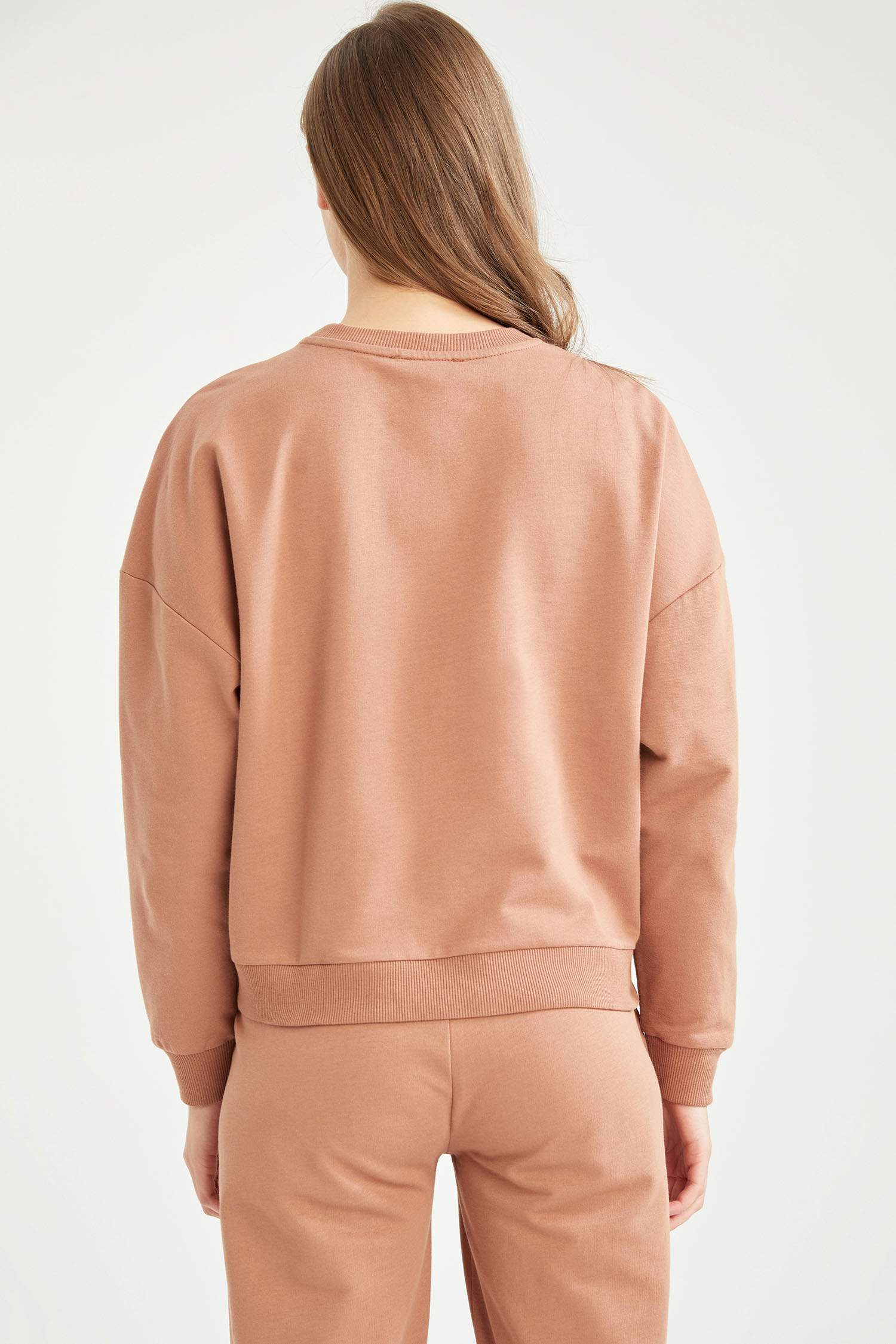 Hamile Slogan Baskılı Relax Fit Crop Sweatshirt