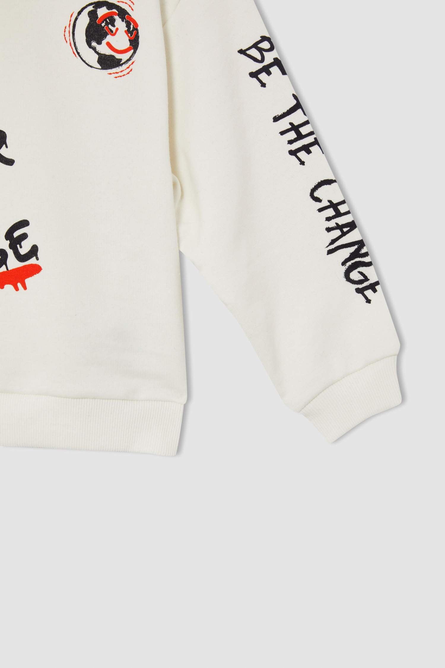 Kız Çocuk Relax Fit Bisiklet Yaka Baskılı Sweatshirt