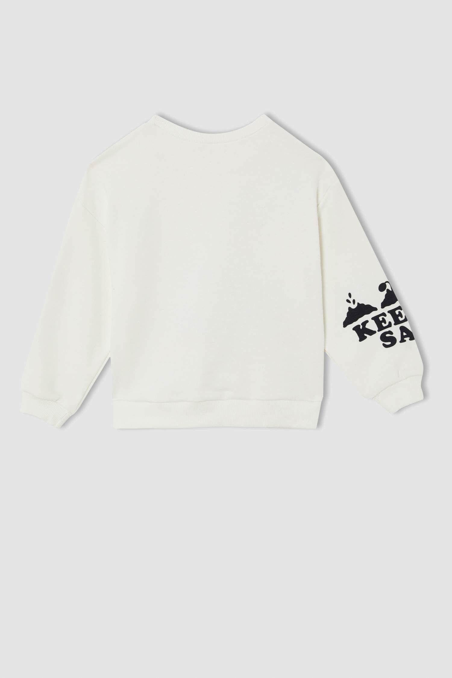 Kız Çocuk Relax Fit Bisiklet Yaka Baskılı Sweatshirt
