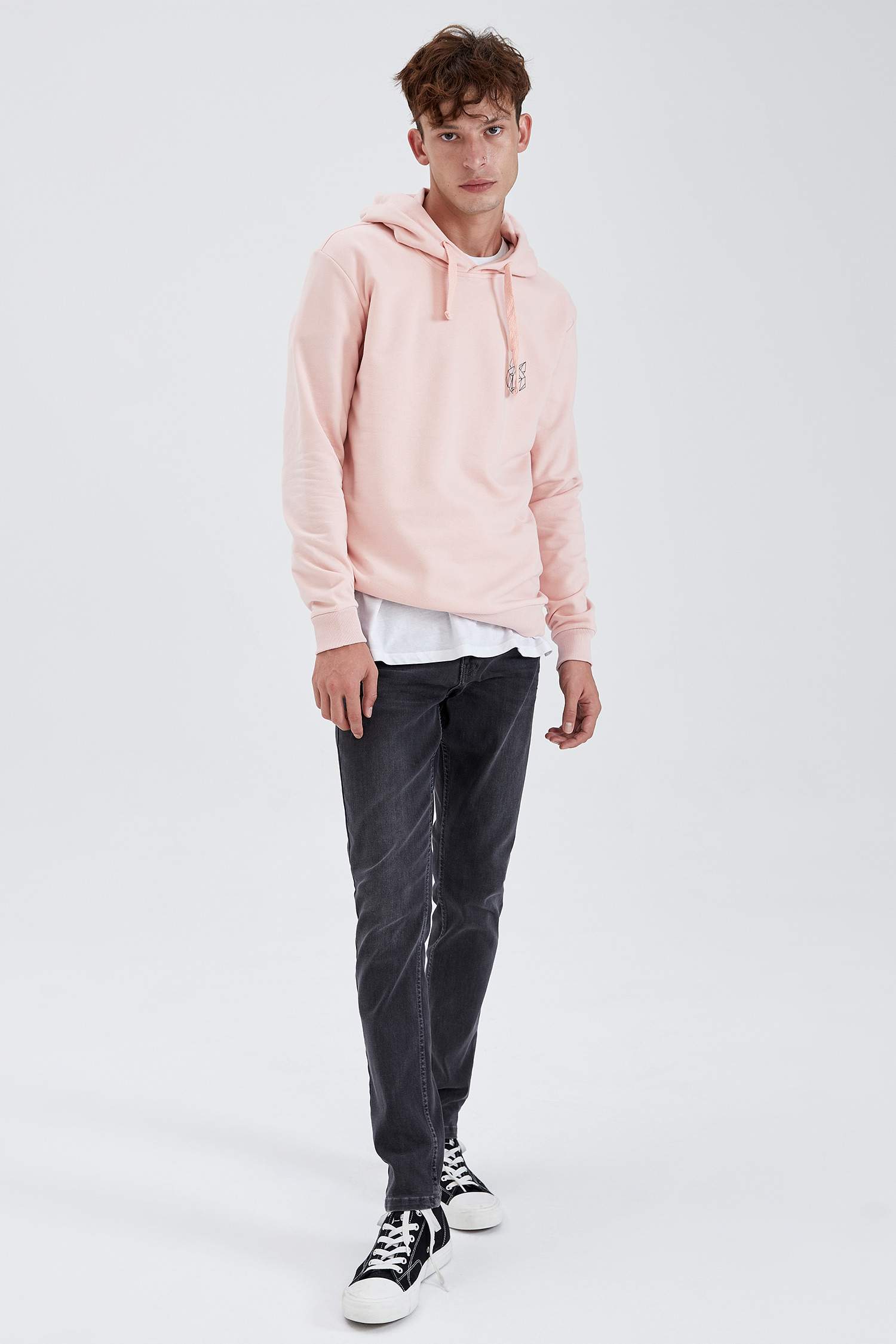Oversize Fit Kapüşonlu Sırt Baskılı Sweatshirt