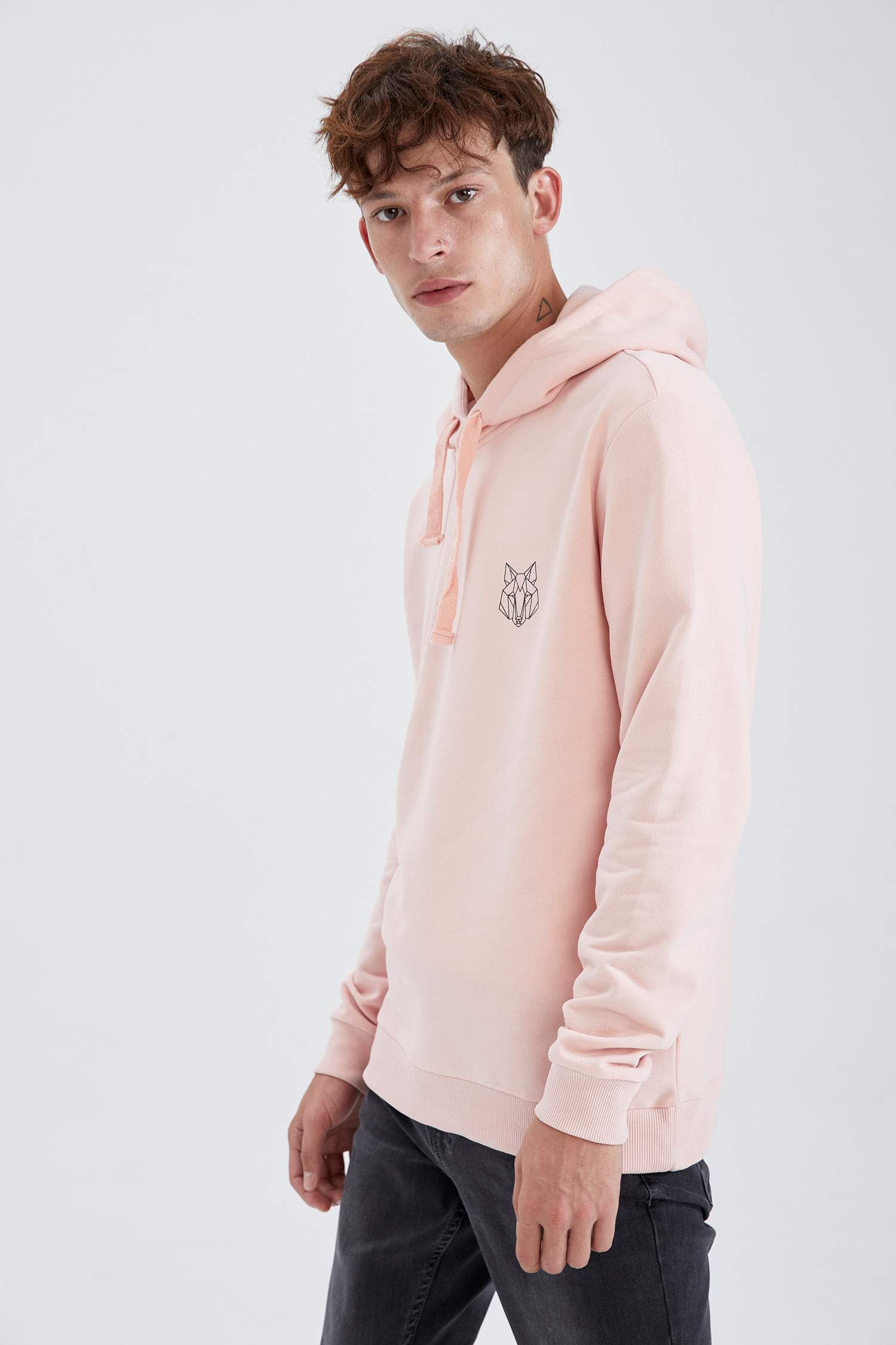 Oversize Fit Kapüşonlu Sırt Baskılı Sweatshirt