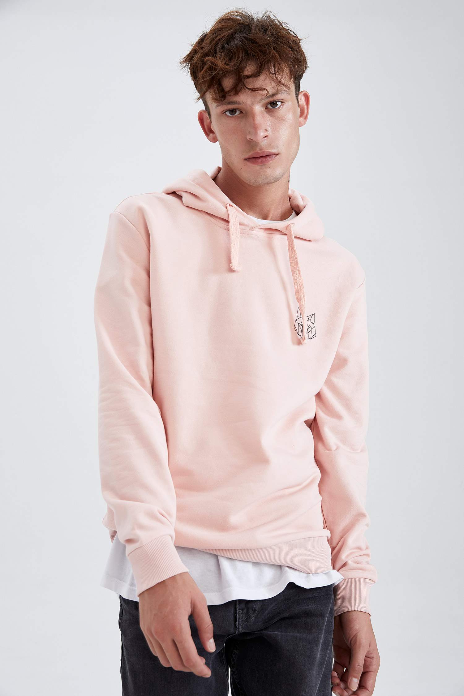 Oversize Fit Kapüşonlu Sırt Baskılı Sweatshirt