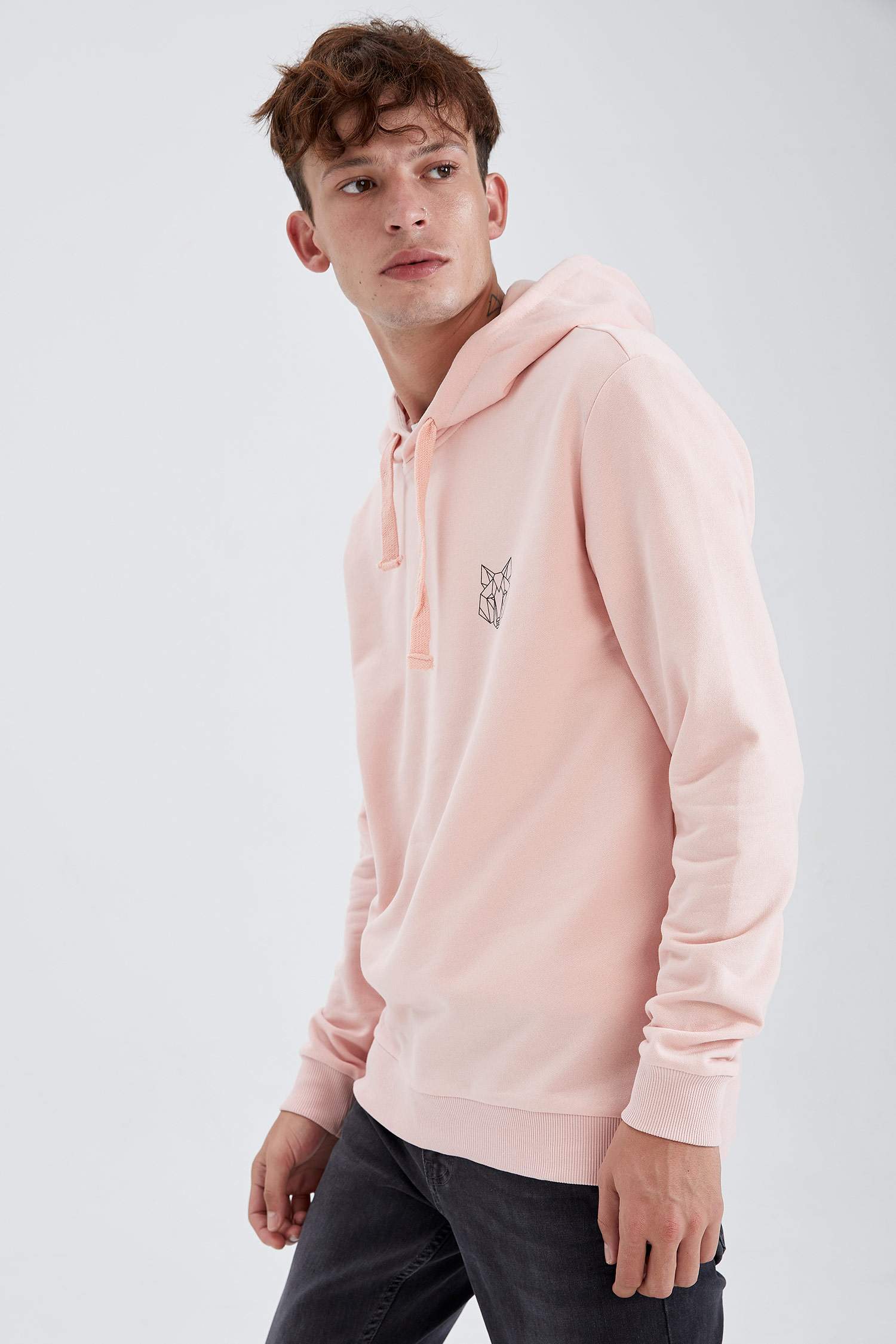 Oversize Fit Kapüşonlu Sırt Baskılı Sweatshirt