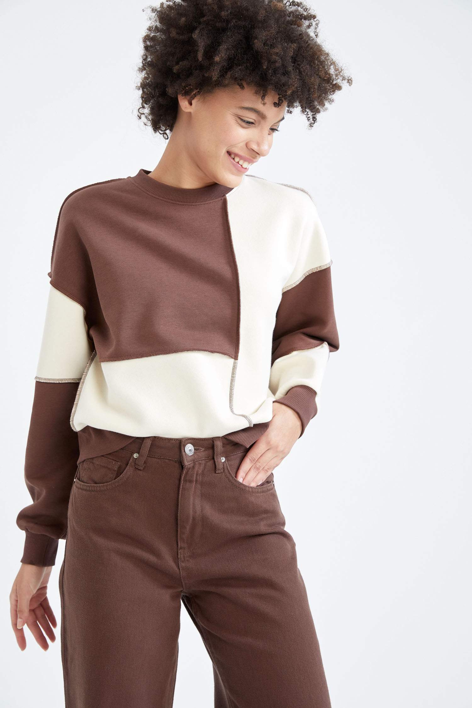 Regular Fit Bisiklet Yaka Uzun Kollu Sweatshirt
