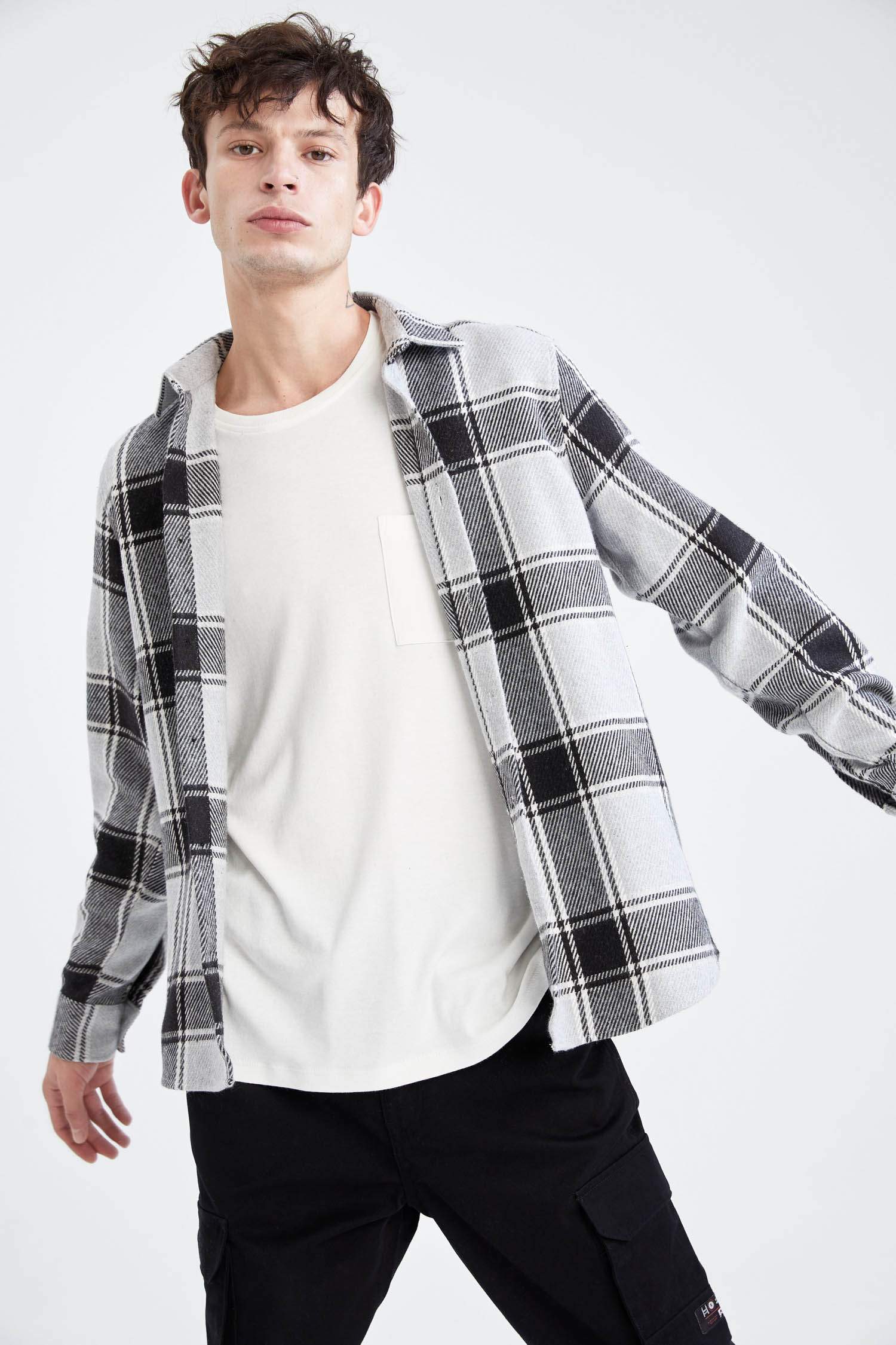Regular Fit Ekose Desenli Uzun Kollu Oduncu Gömlek