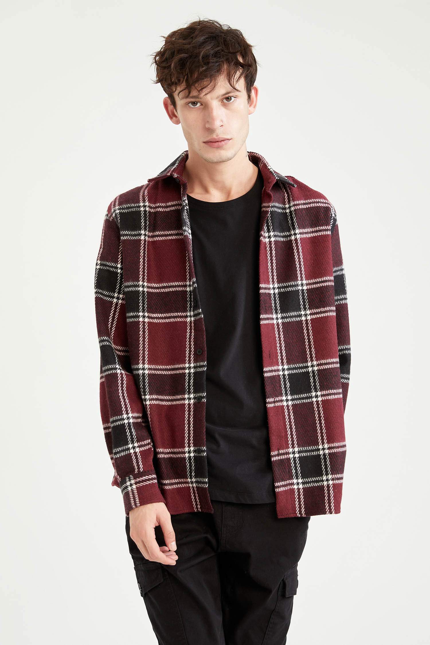 Regular Fit Ekose Desenli Uzun Kollu Oduncu Gömlek