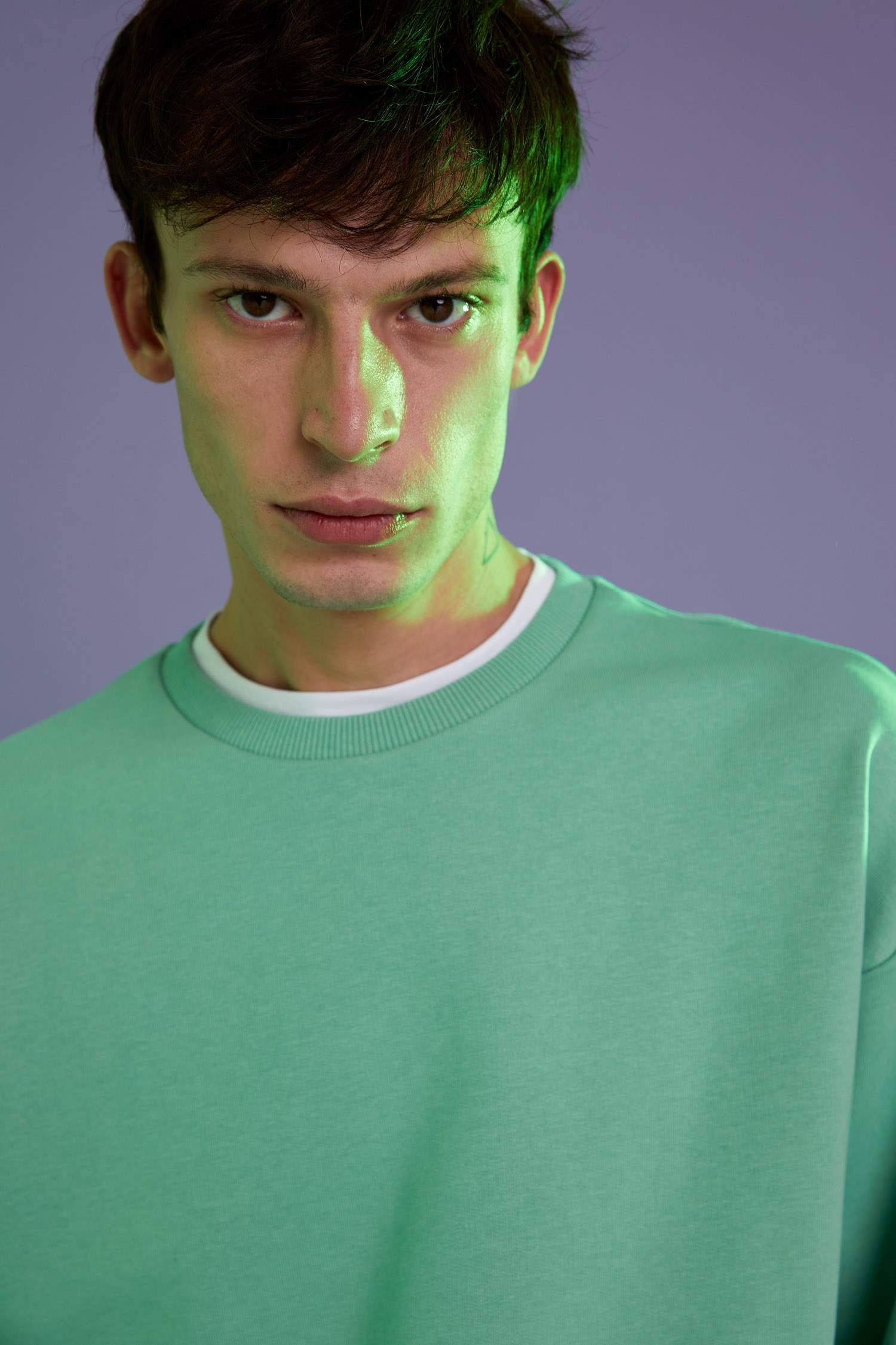 Oversize Bisiklet Yaka Uzun Kollu Sweatshirt