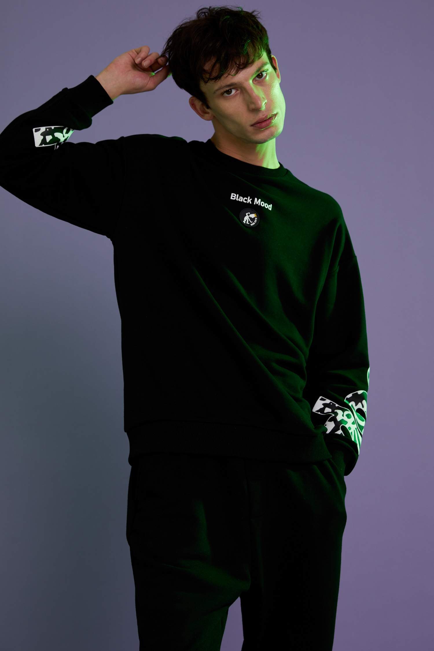 Coool Oversize Fit Bisiklet Yaka Sırt Baskılı Uzun Kollu Sweatshirt