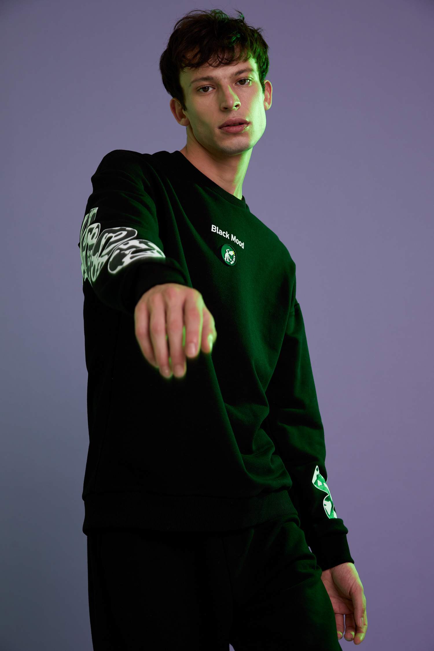 Coool Oversize Fit Bisiklet Yaka Sırt Baskılı Uzun Kollu Sweatshirt
