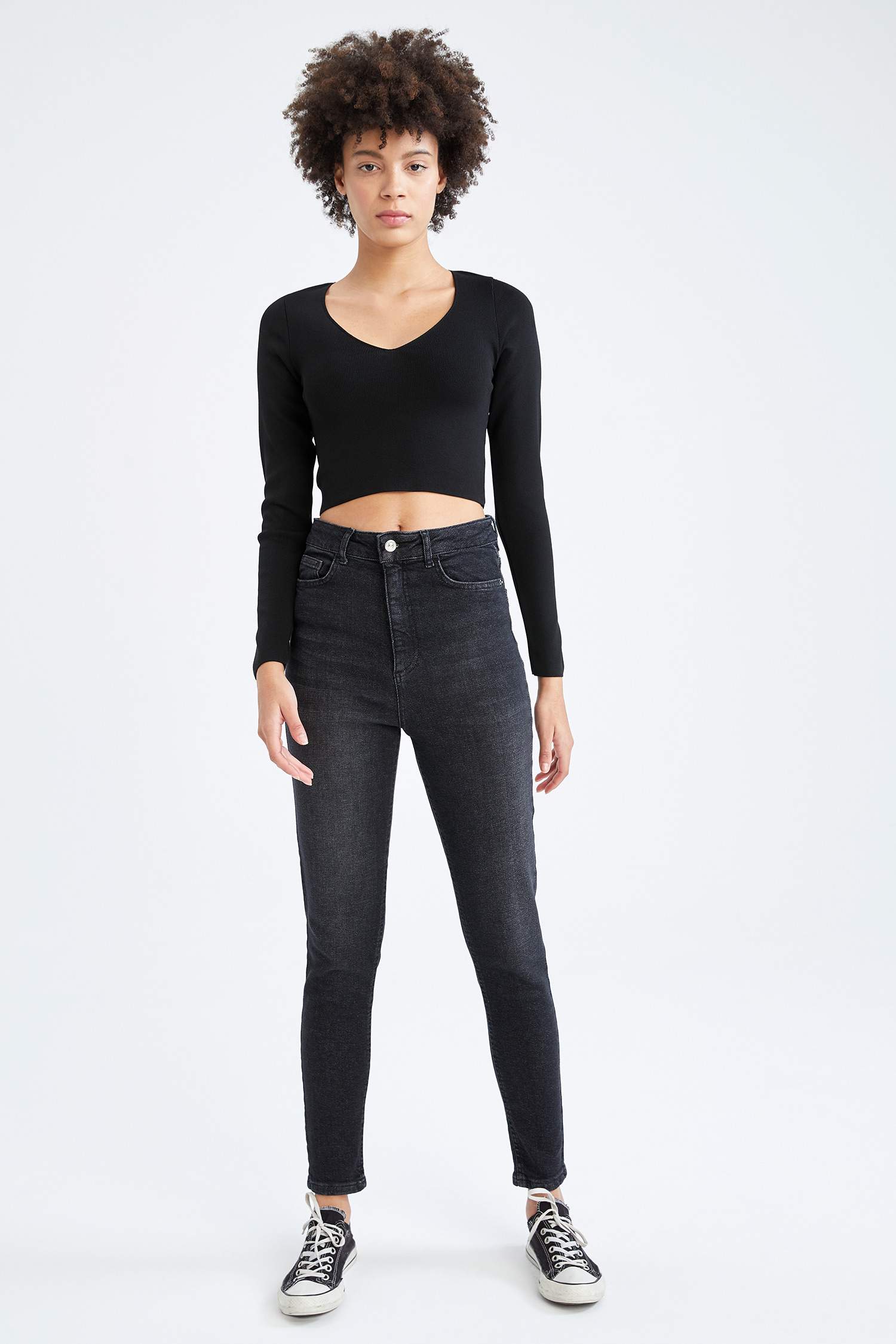 Vintage Skinny Fit Ekstra Yüksek Bel Jean Pantolon