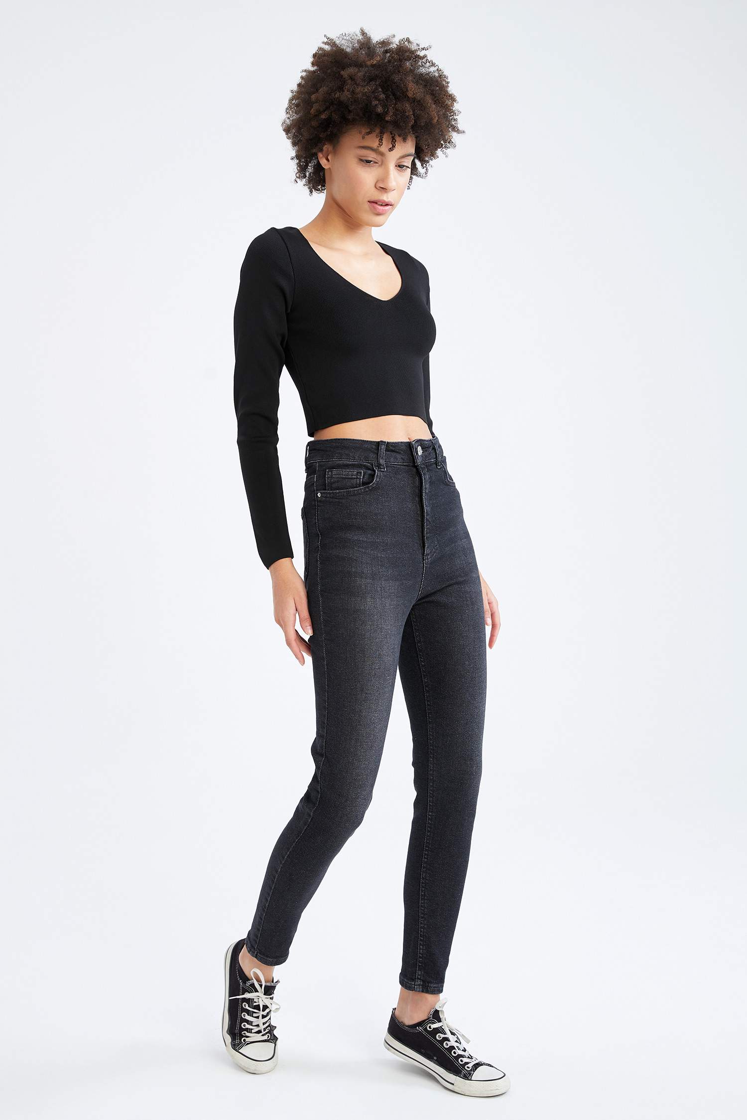 Vintage Skinny Fit Ekstra Yüksek Bel Jean Pantolon