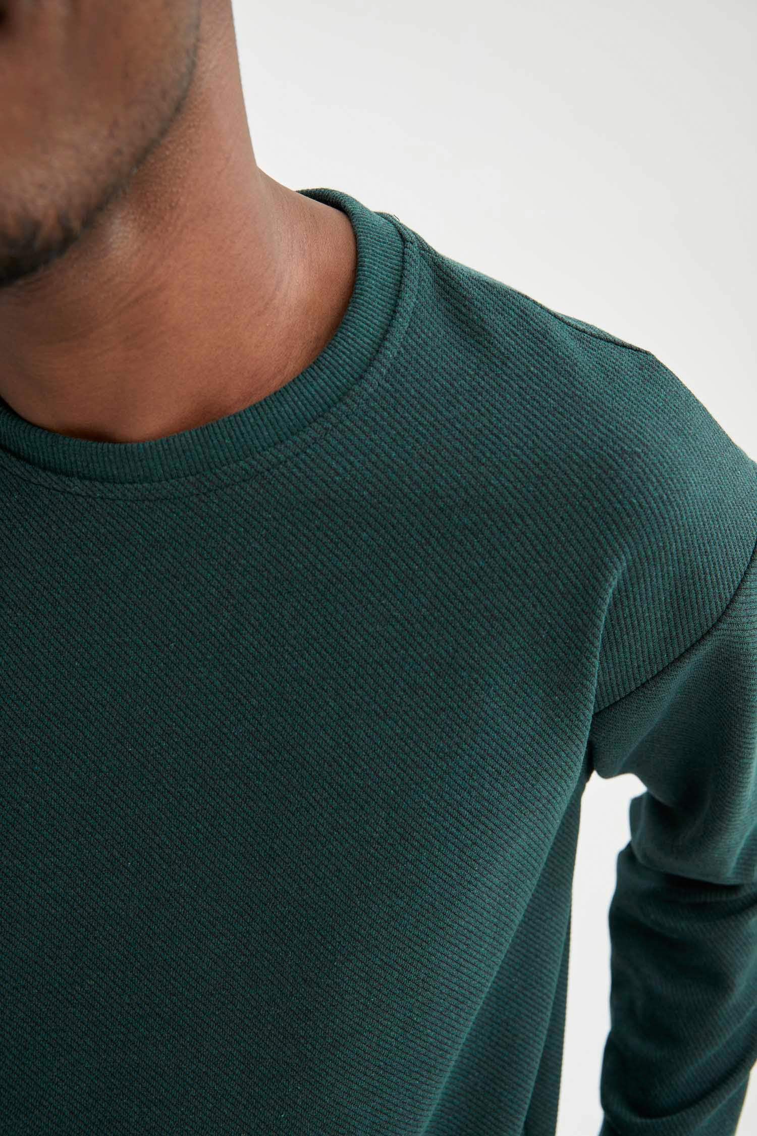 Oversize Fit Bisiklet Yaka Basic Sweatshirt