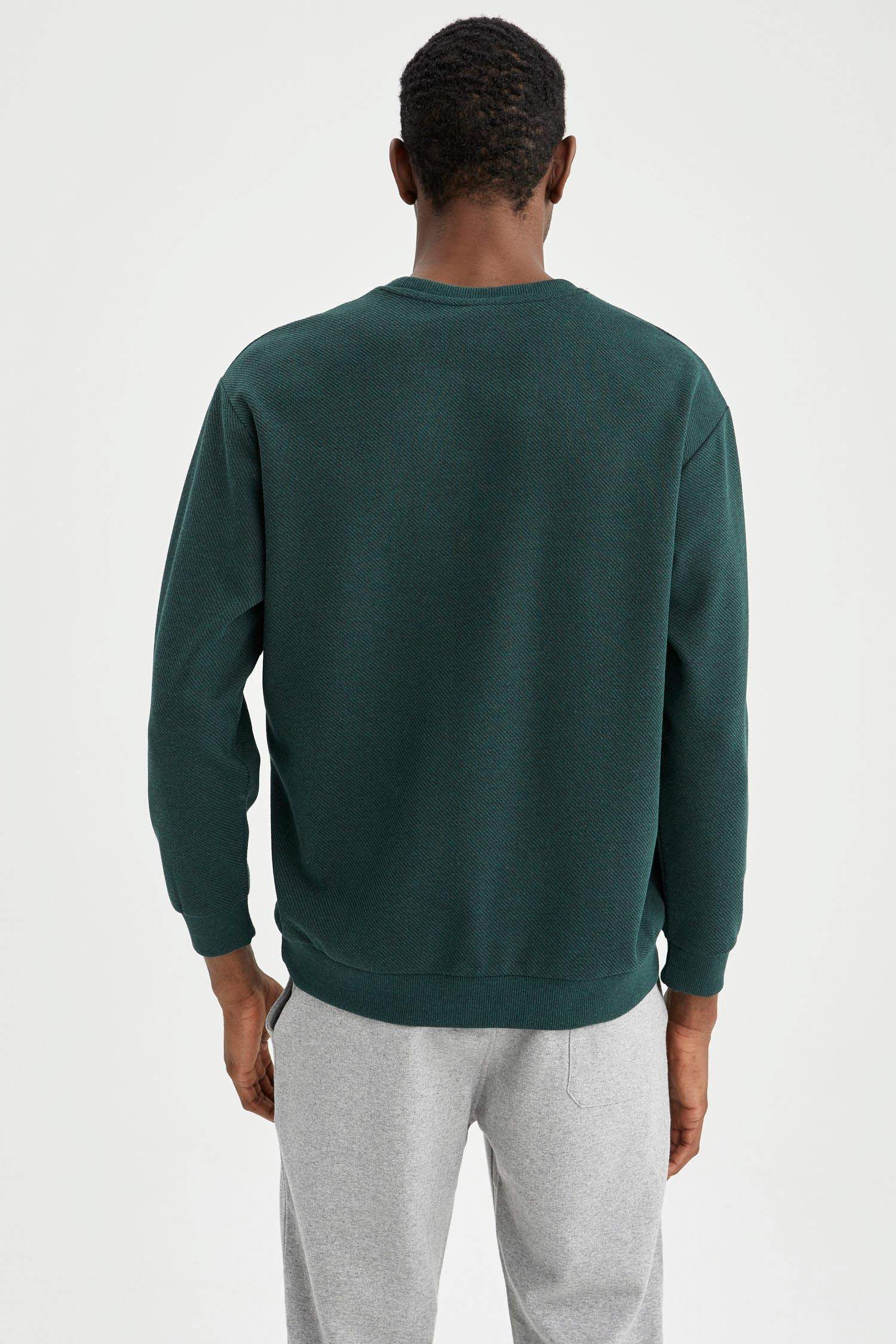 Oversize Fit Bisiklet Yaka Basic Sweatshirt