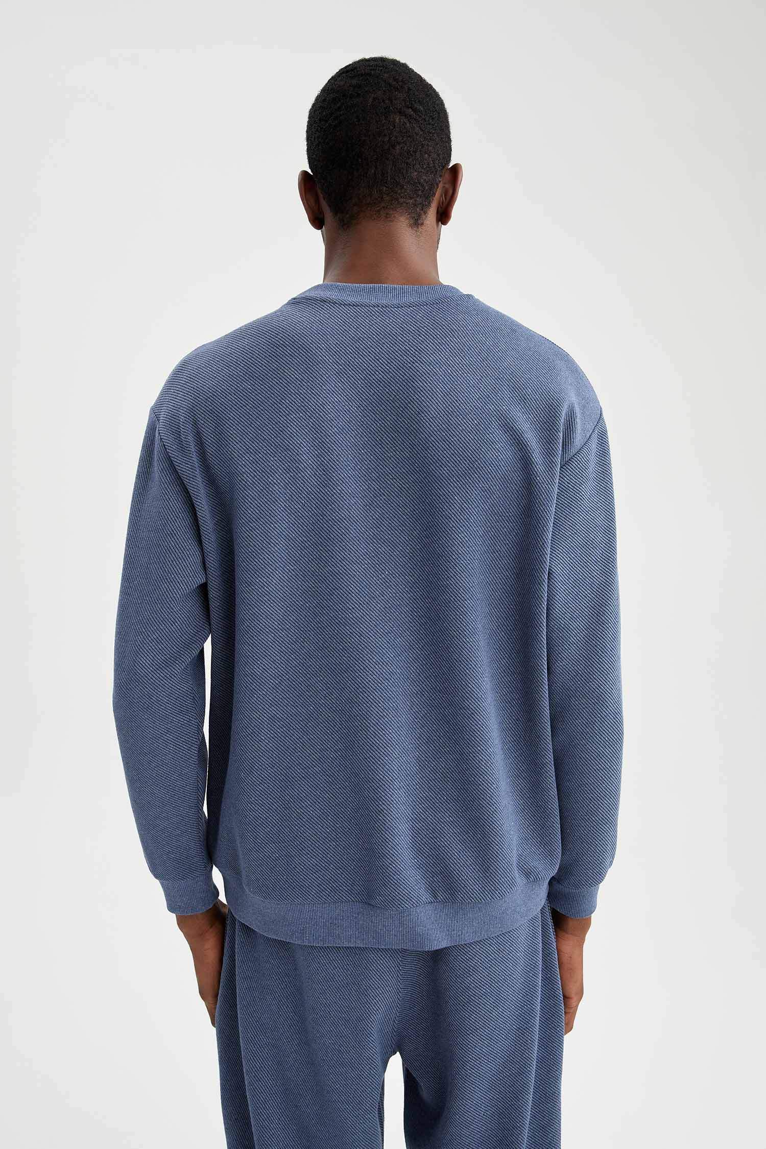 Oversize Fit Bisiklet Yaka Basic Sweatshirt