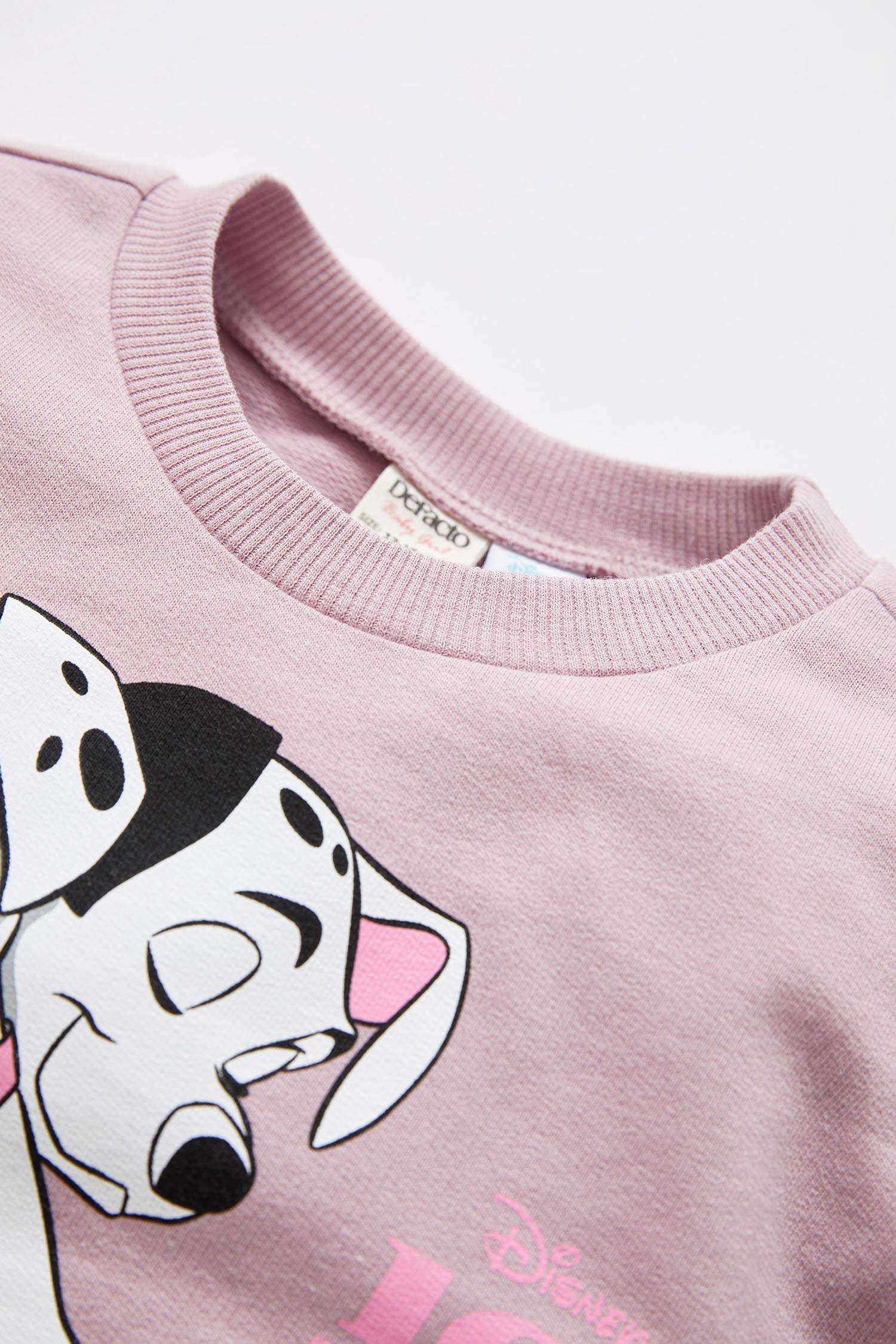 Kız Bebek 101 Dalmatians Lisanslı Bisiklet Yaka Pamuklu Sweatshirt