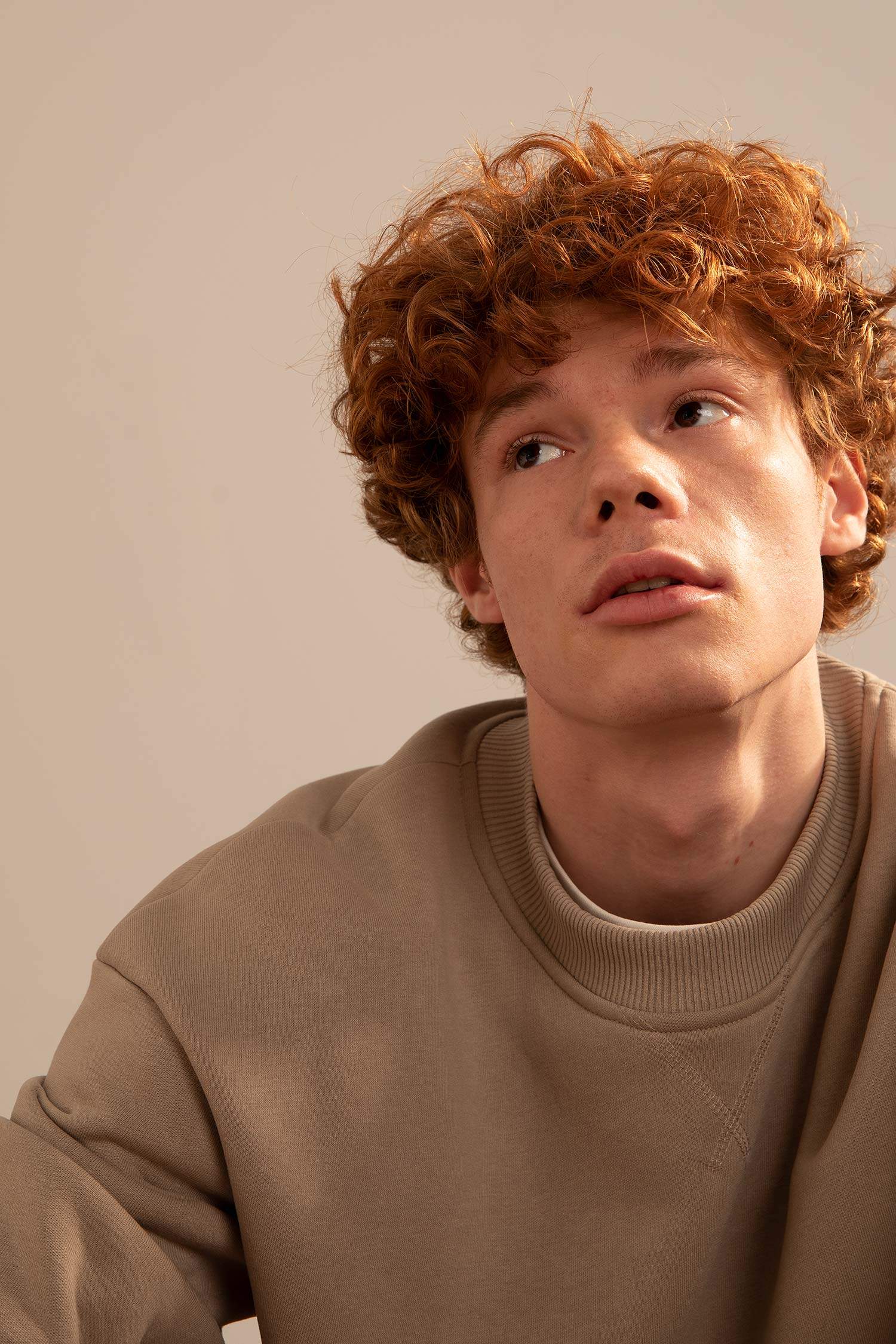 Boxy Fit Bisiklet Yaka Basic Sweatshirt