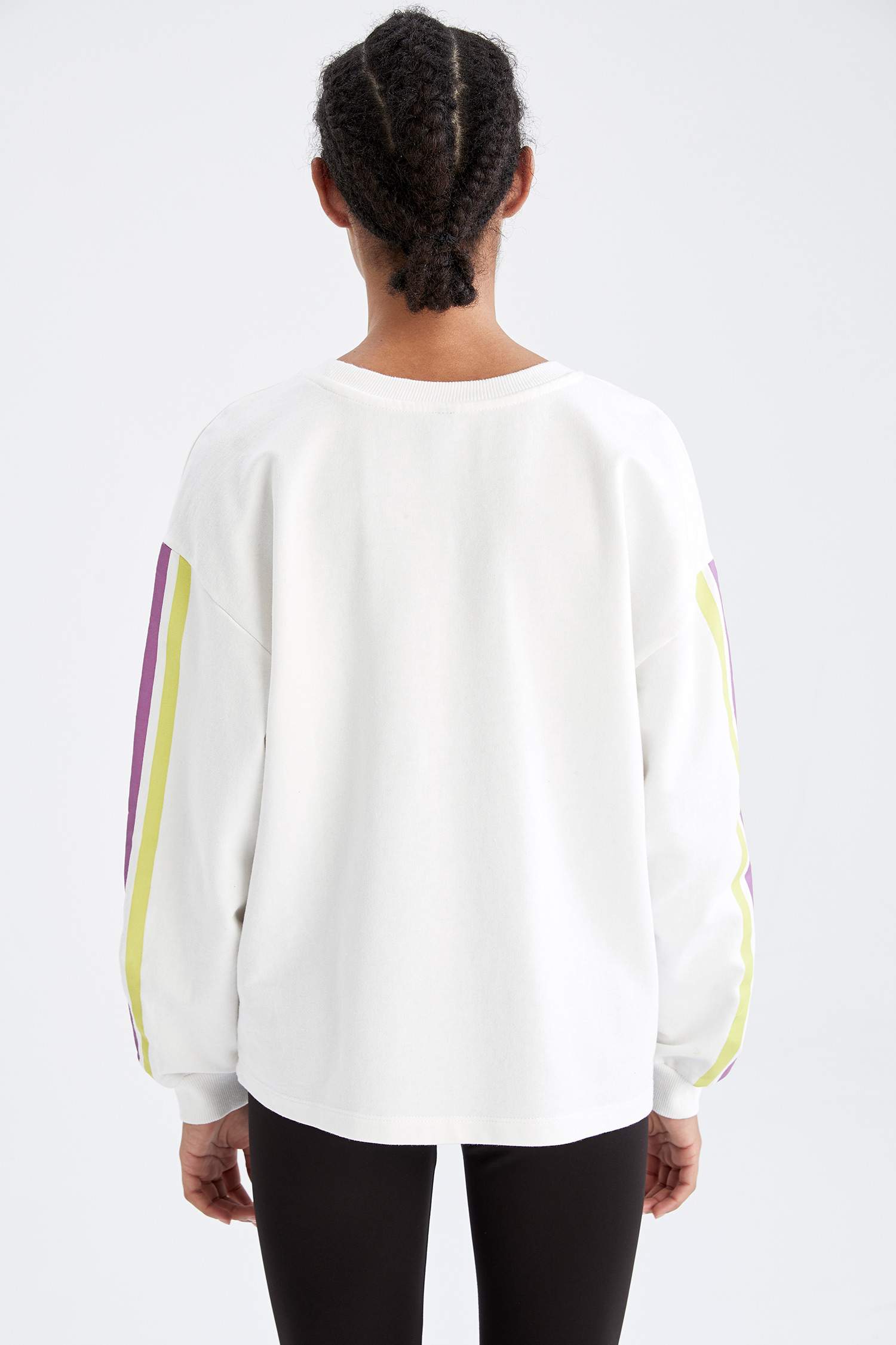 Defacto Fit Slogan Baskılı Uzun Kollu Crop Tişört