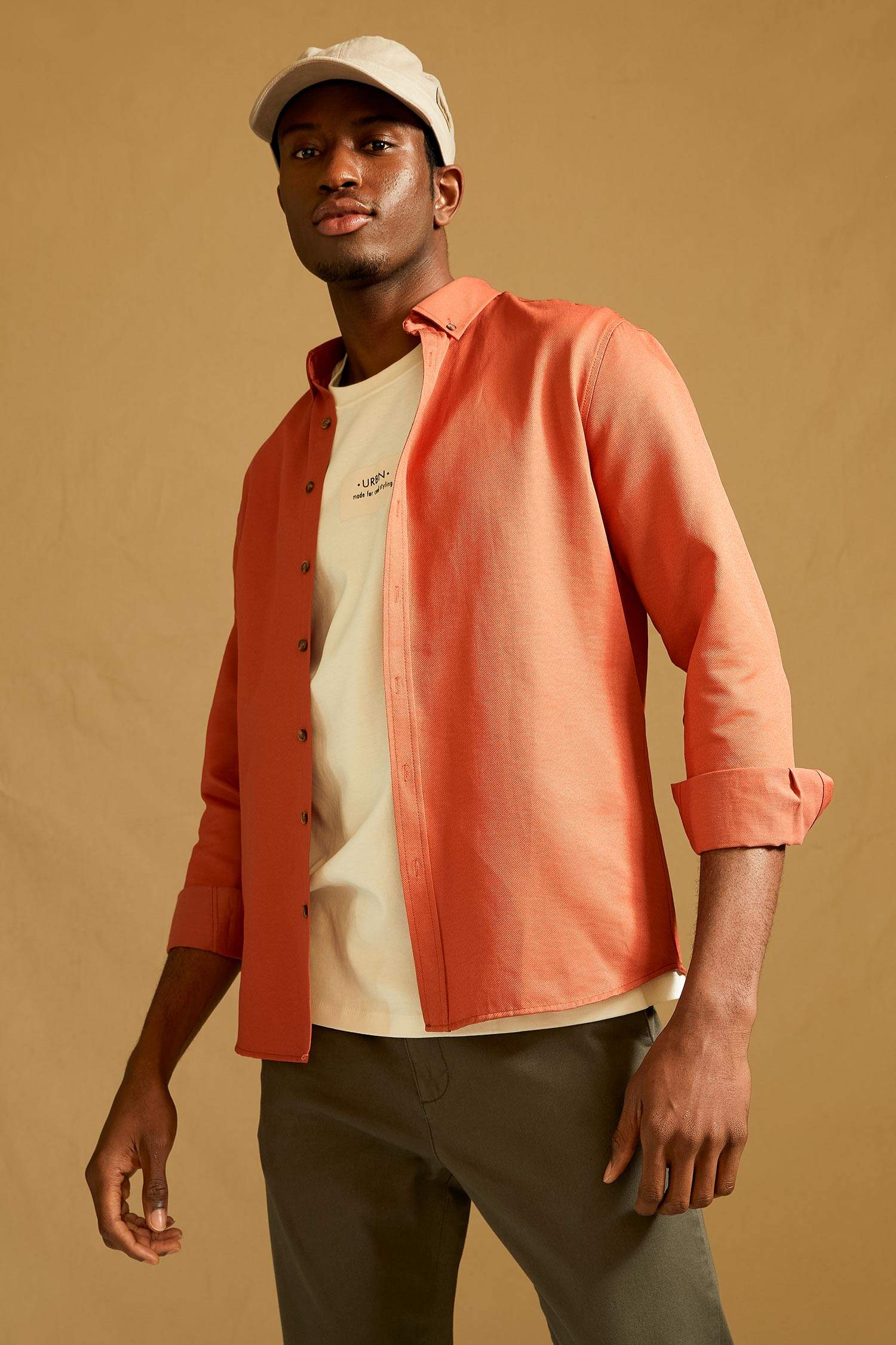 Slim Fit Polo Yaka Uzun Kollu Gömlek
