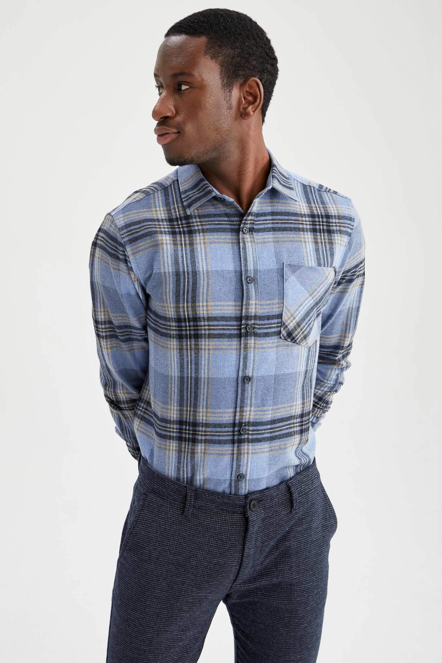 Modern Fit Polo Yaka Uzun Kollu Gömlek